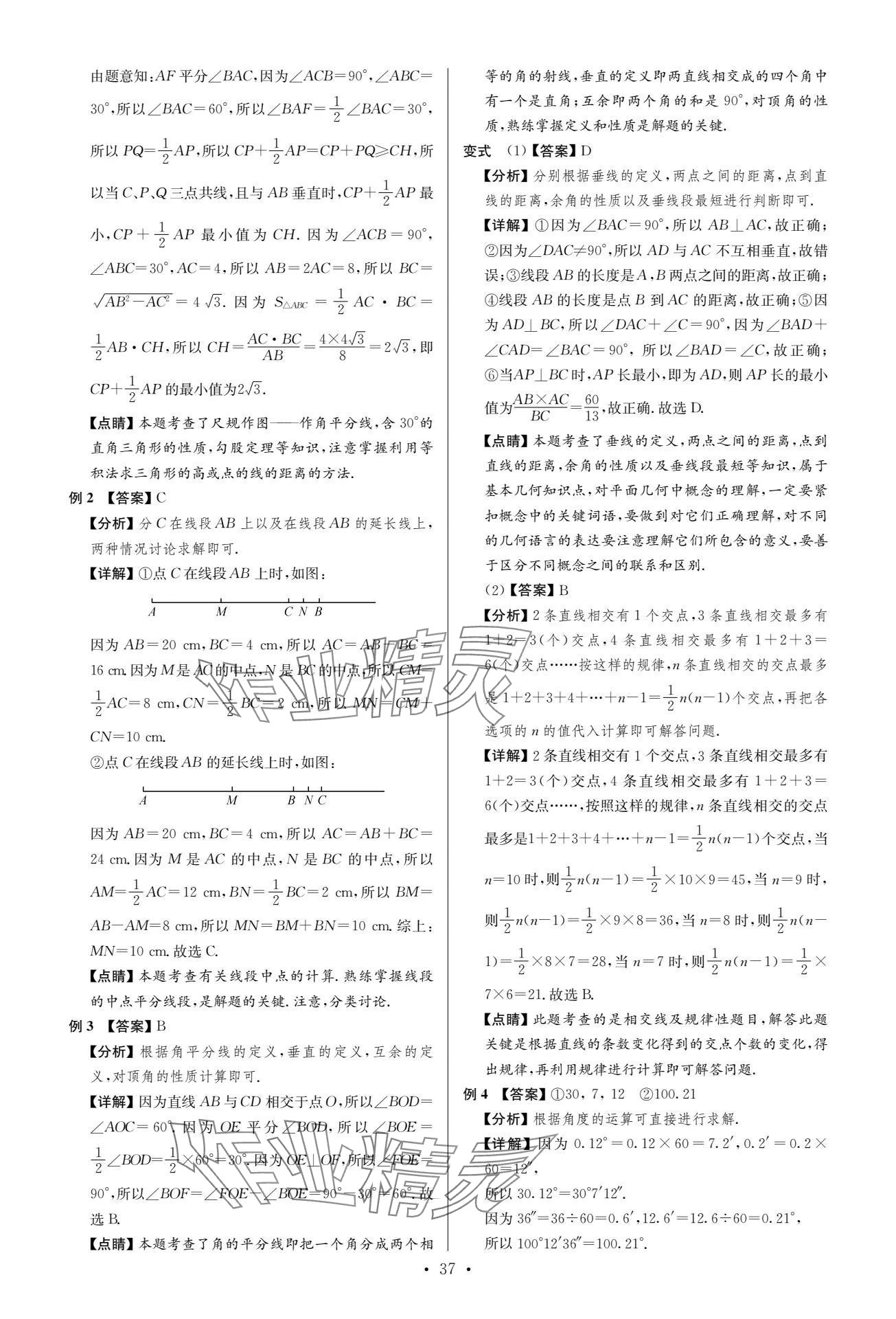 2024年中考復(fù)習(xí)奪冠寶典數(shù)學(xué)江蘇專(zhuān)版 參考答案第37頁(yè)