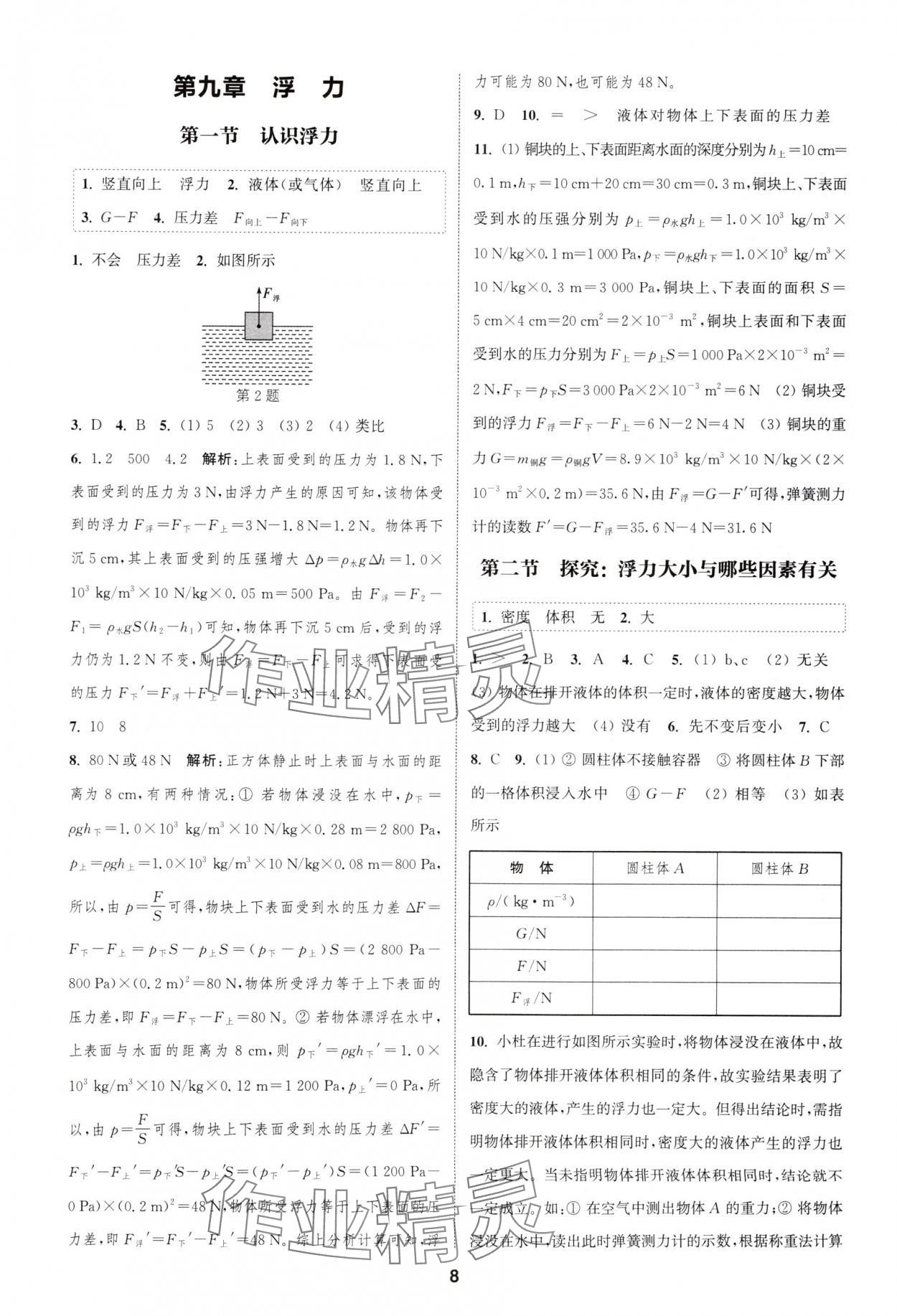 2025年通城學(xué)典課時(shí)作業(yè)本八年級物理下冊滬科版安徽專版 第8頁