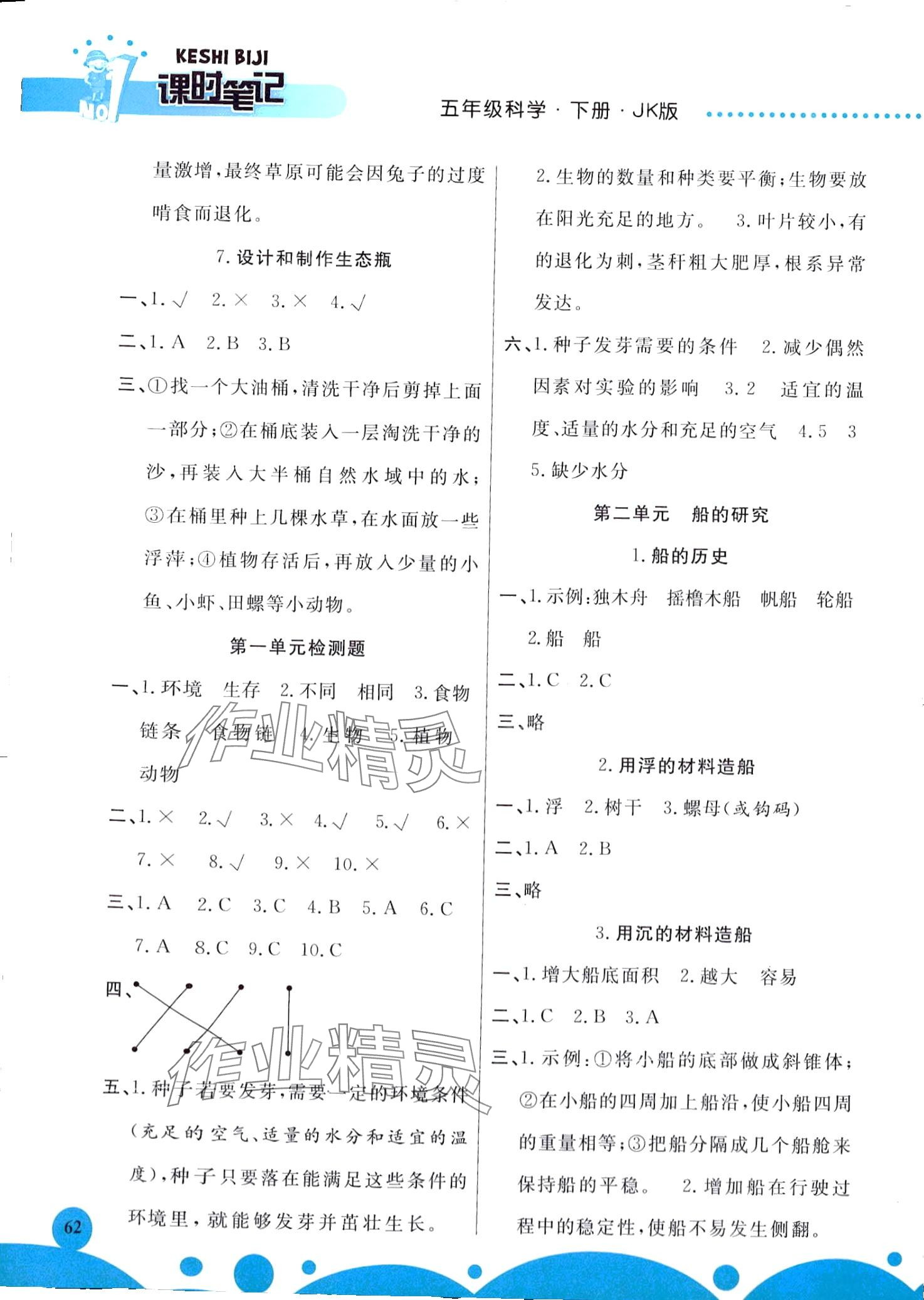 2024年課時(shí)練課時(shí)筆記五年級(jí)科學(xué)下冊(cè)教科版 第2頁