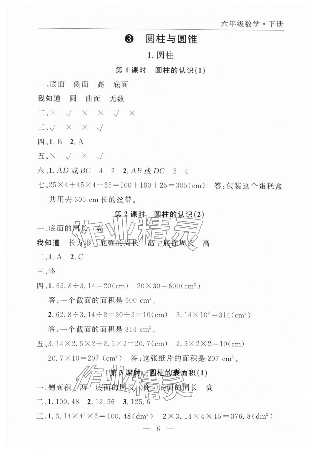 2025年優(yōu)質(zhì)課堂快樂成長六年級數(shù)學(xué)下冊人教版 第6頁