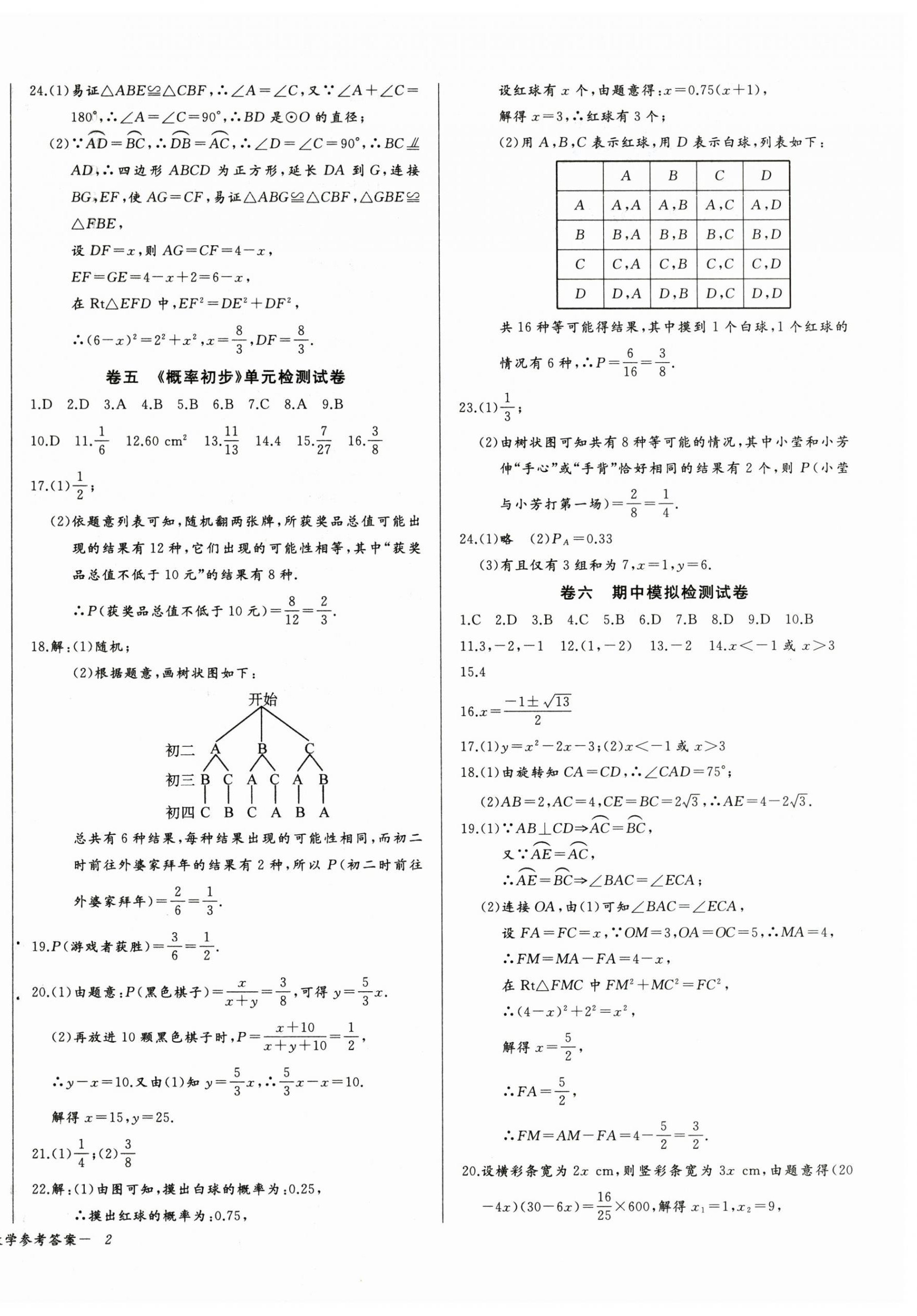 2025年思维新观察九年级数学上册人教版湖北专版 第4页