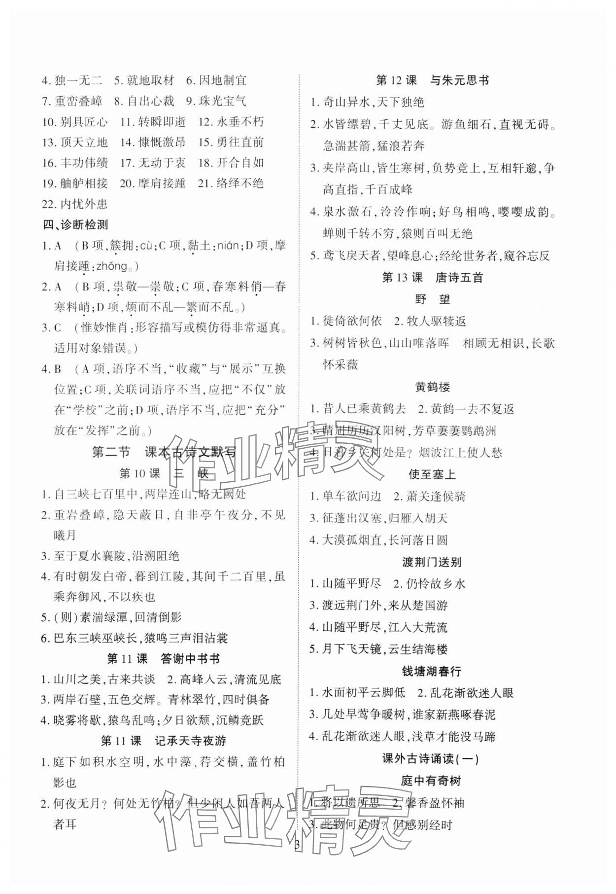 2024年寒假课程练习天津教育出版社八年级语文 第3页