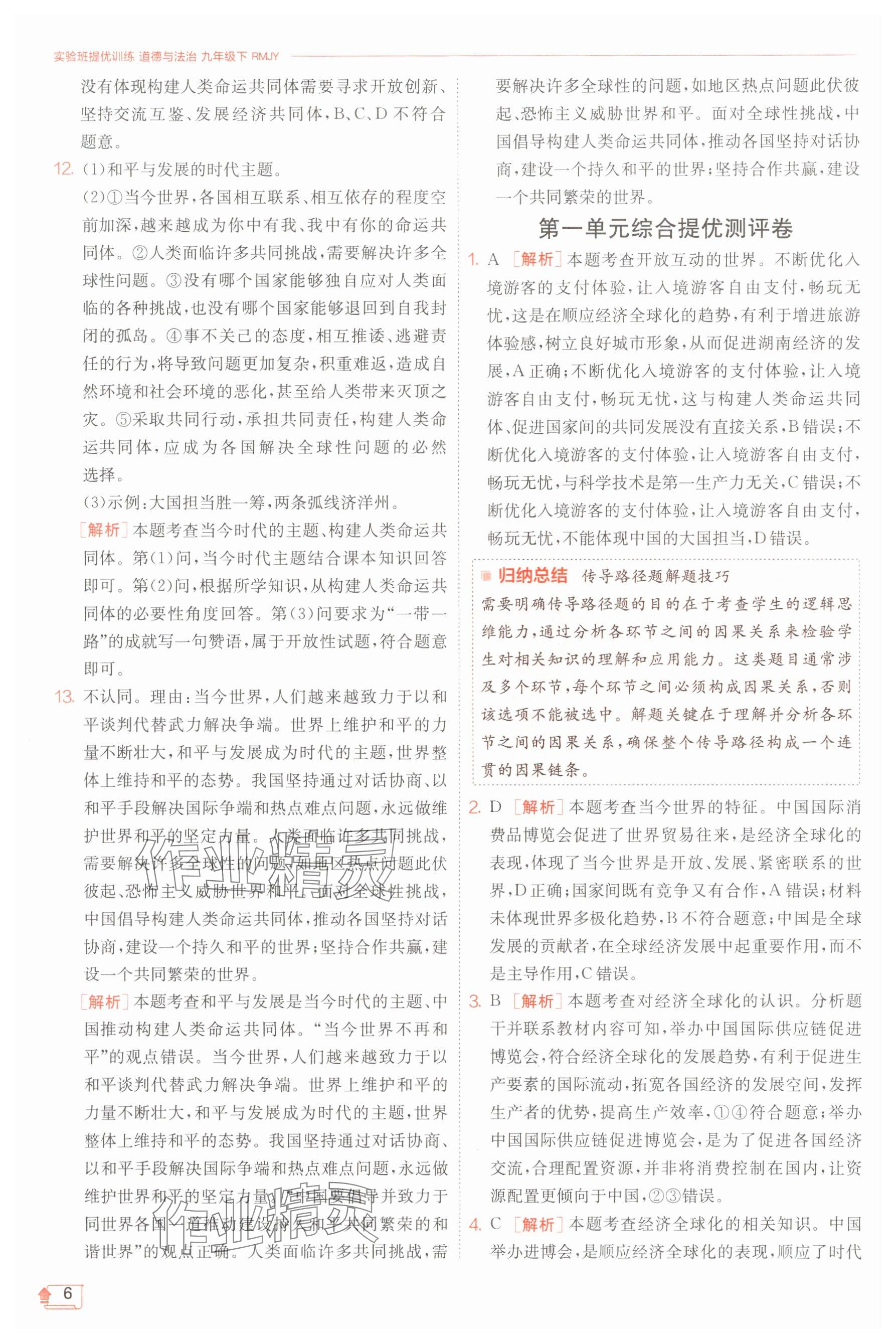 2025年實驗班提優(yōu)訓(xùn)練九年級道德與法治下冊人教版 第6頁