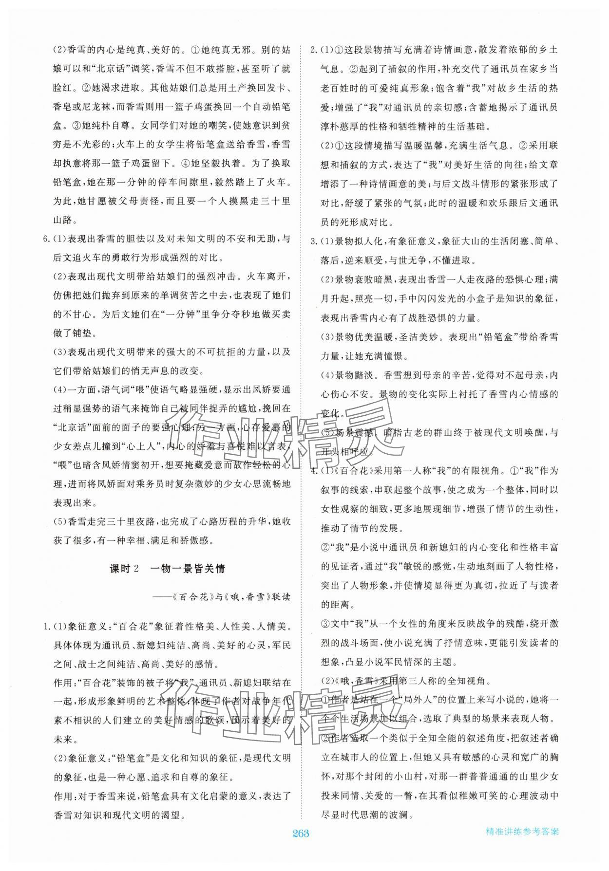 2025年步步高精准讲练高中语文必修上册人教版&nbsp;参考答案第4页