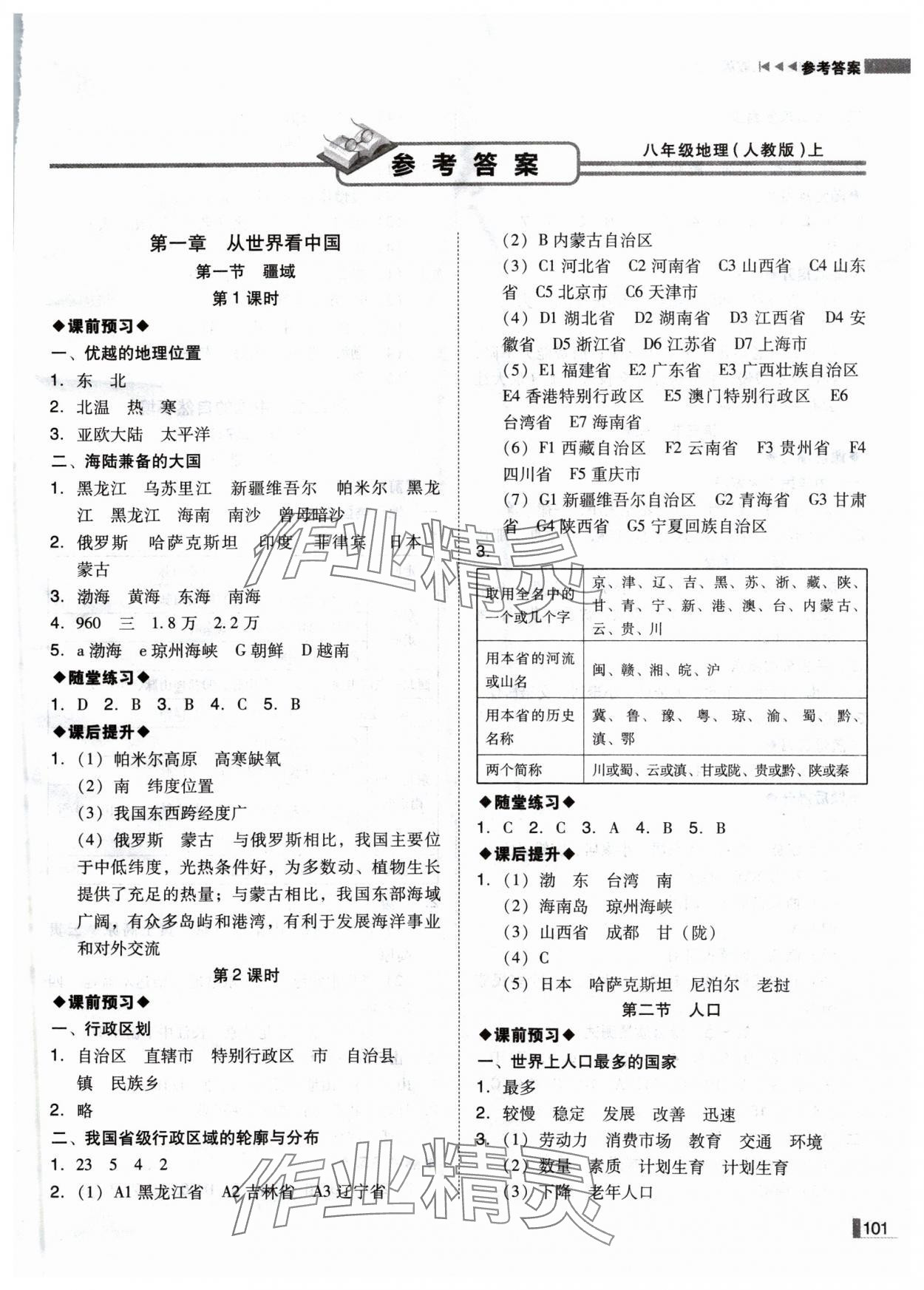 2024年辽宁作业分层培优学案八年级地理上册人教版 第1页