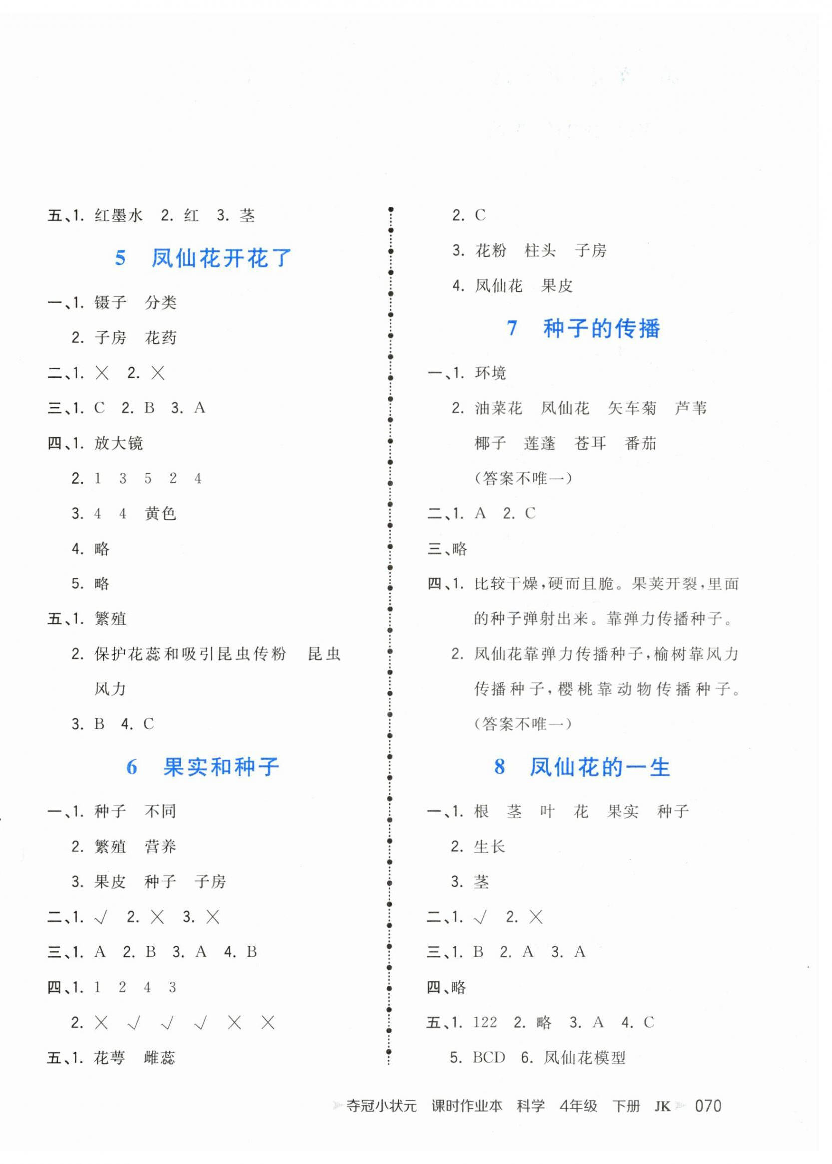 2025年奪冠小狀元課時(shí)作業(yè)本四年級(jí)科學(xué)下冊(cè)教科版 第2頁(yè)
