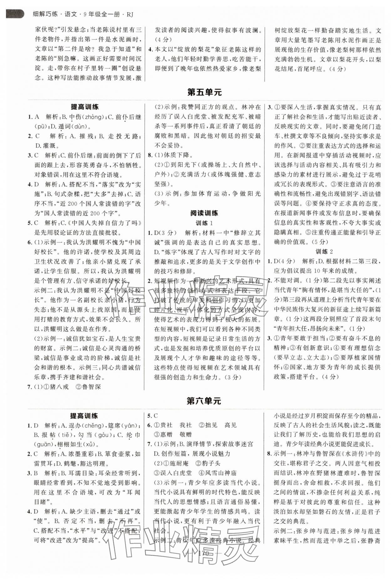 2025年細(xì)解巧練九年級語文全一冊人教版 第6頁