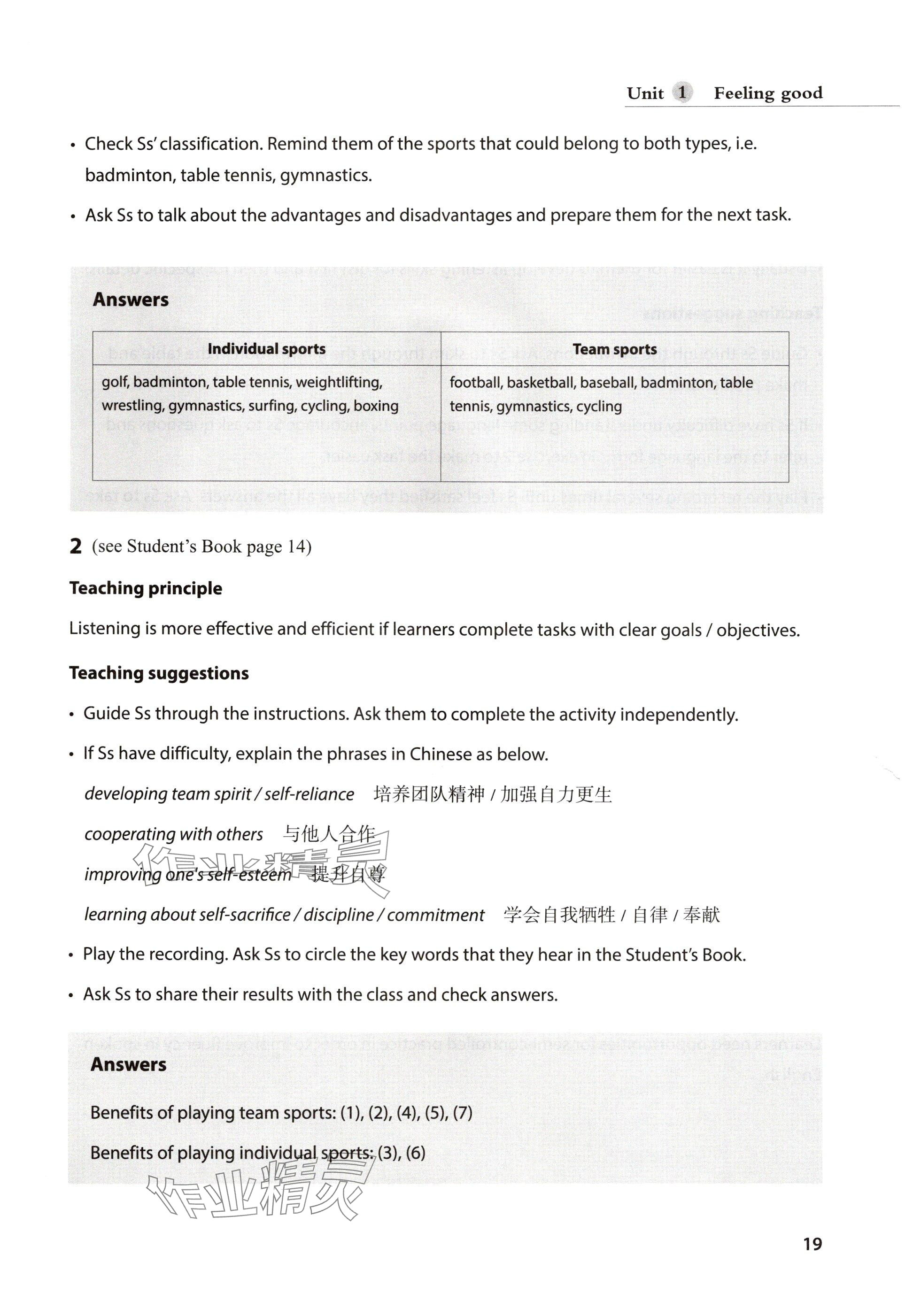 2024年教材課本高中英語(yǔ)選擇性必修第一冊(cè)滬教版 參考答案第19頁(yè)