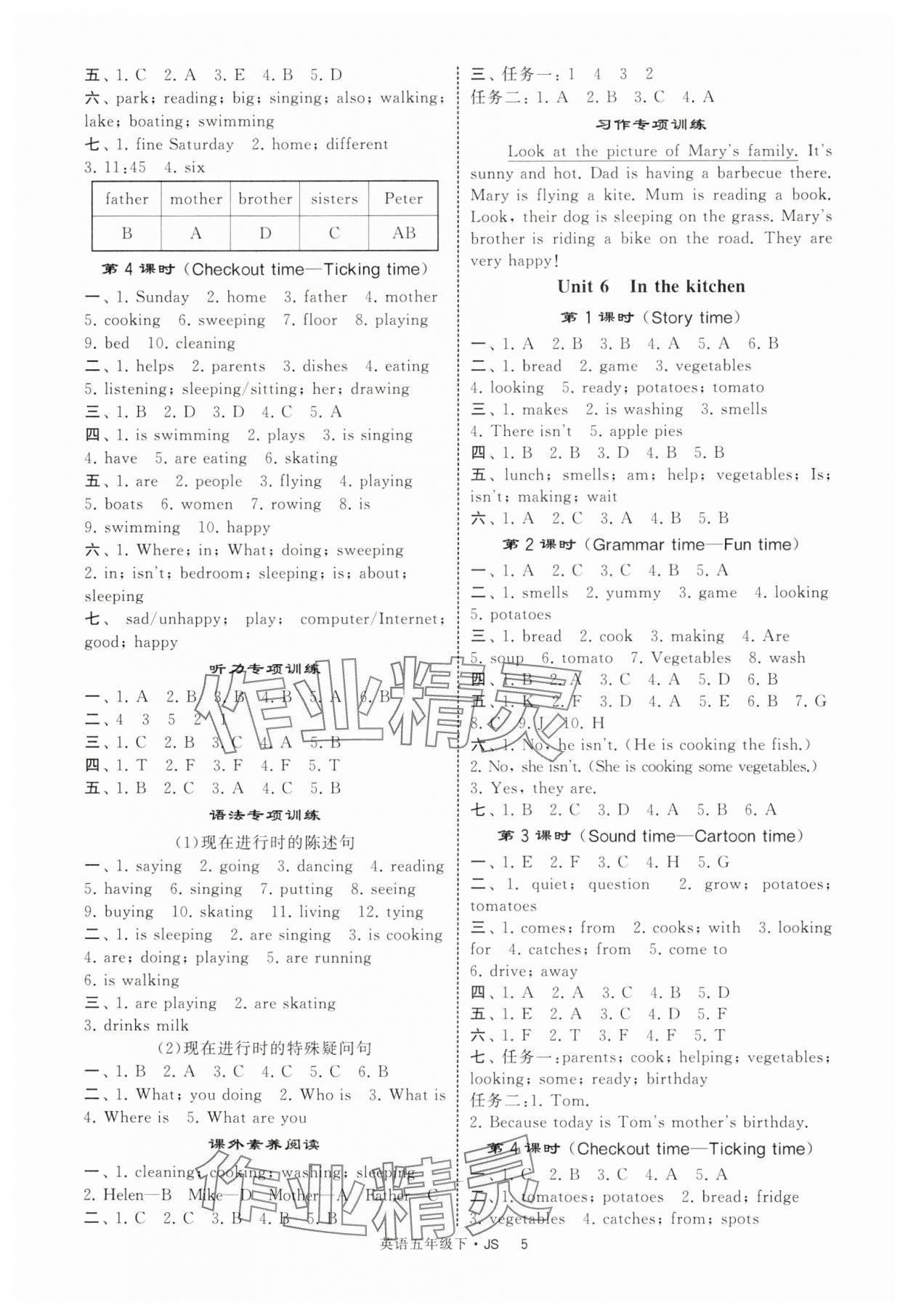 2025年經(jīng)綸學(xué)典提高班五年級(jí)英語(yǔ)下冊(cè)譯林版 參考答案第5頁(yè)