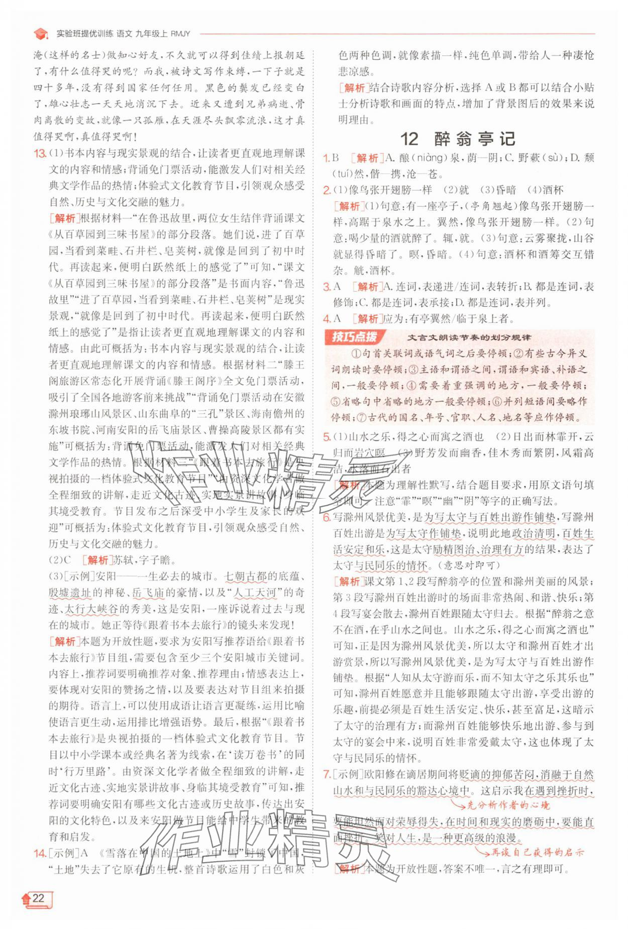 2025年實(shí)驗(yàn)班提優(yōu)訓(xùn)練九年級(jí)語文上冊(cè)人教版 第22頁