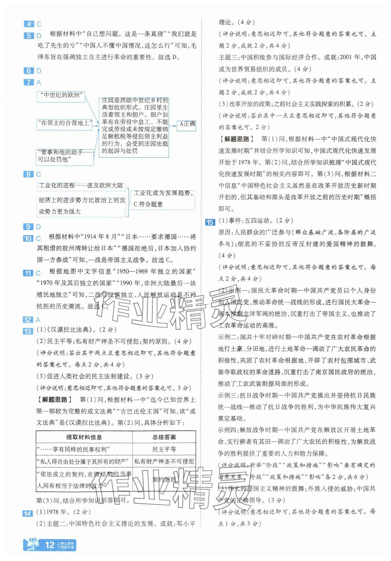 2025年金考卷45套匯編歷史河北專版 參考答案第11頁(yè)