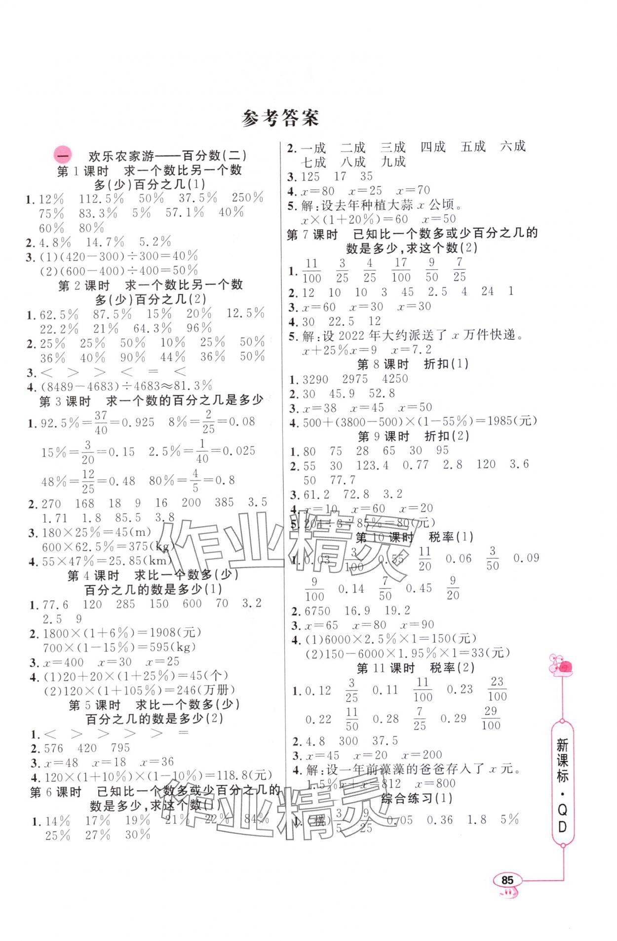 2024年應(yīng)用題天天練山東畫報出版社六年級數(shù)學下冊青島版 第1頁