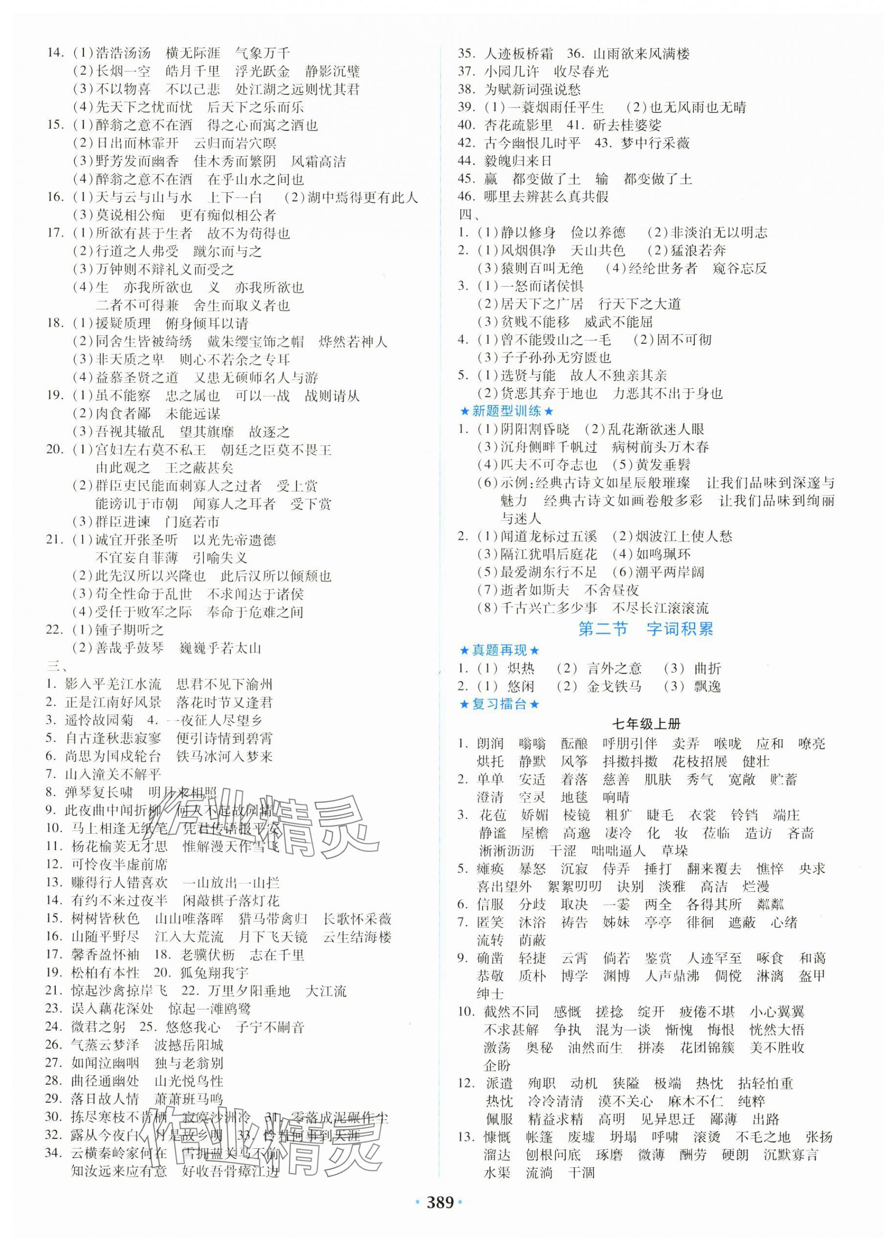 2025年中考總復習語文廣東人民出版社 第3頁