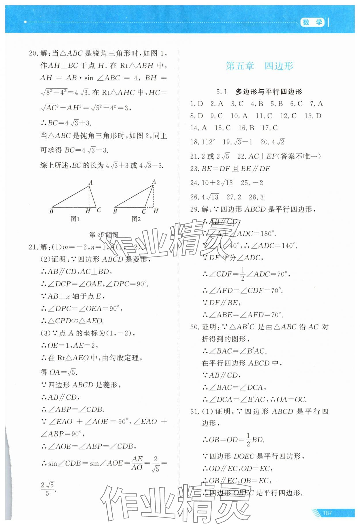 2025年資源與評價中考全程總復習數學中考B版 參考答案第15頁