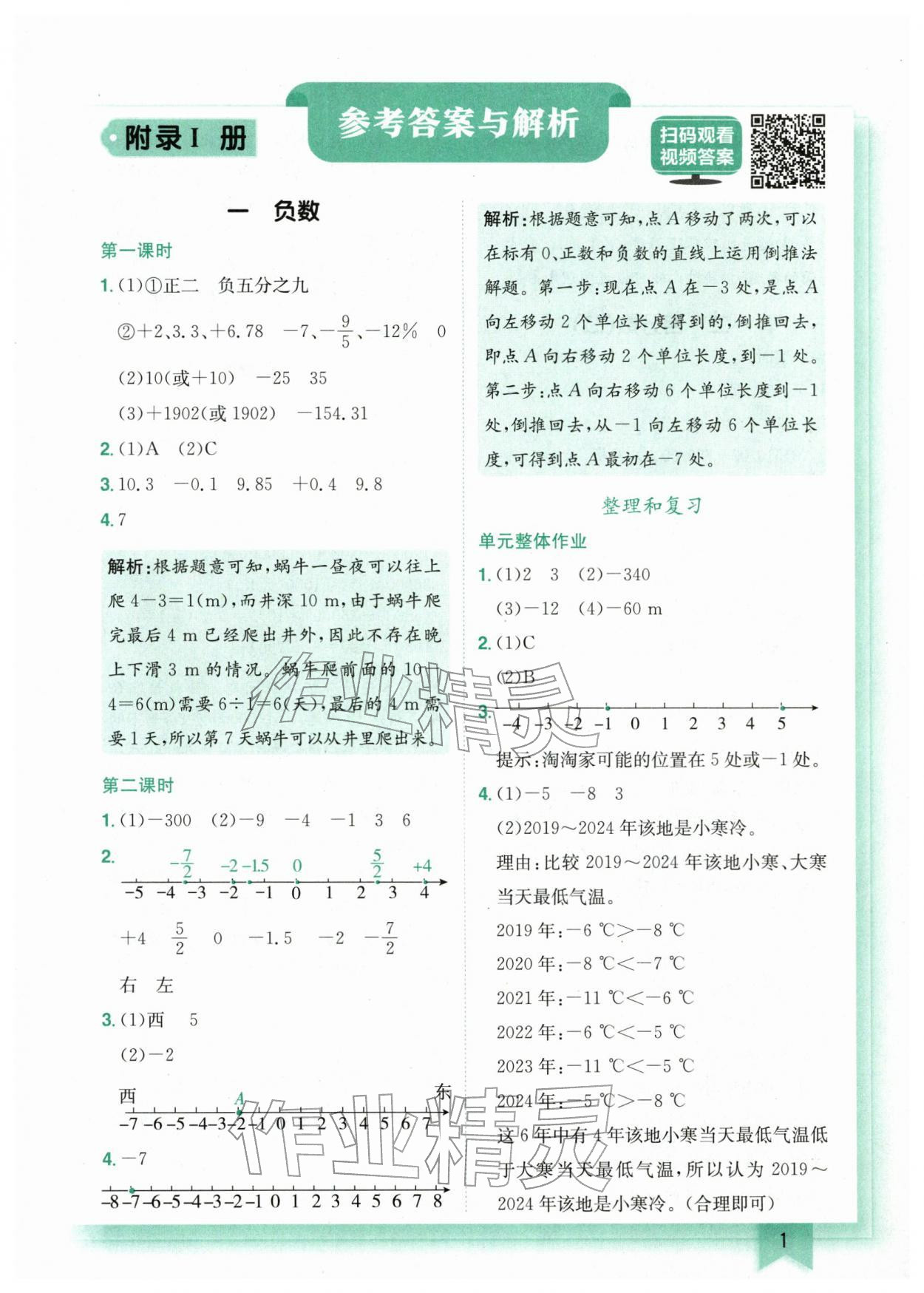 2026年黄冈小状元作业本六年级数学下册人教版广东专版&nbsp;第1页