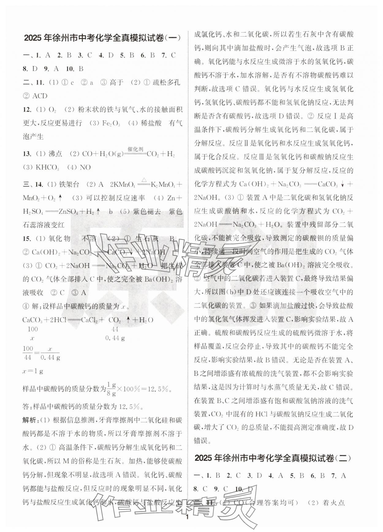 2025年拔尖中考沖刺卷化學徐州專版 第1頁