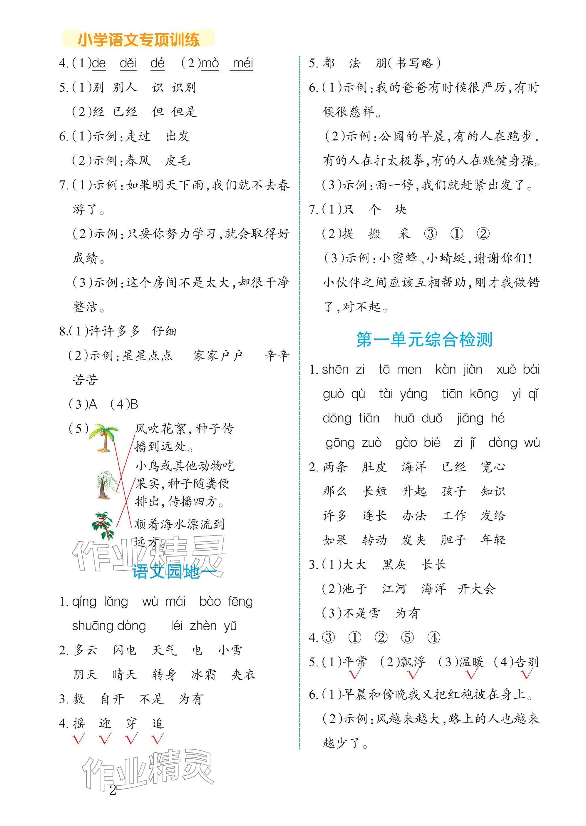 2025年语法专项训练二年级语文上册人教版 参考答案第2页