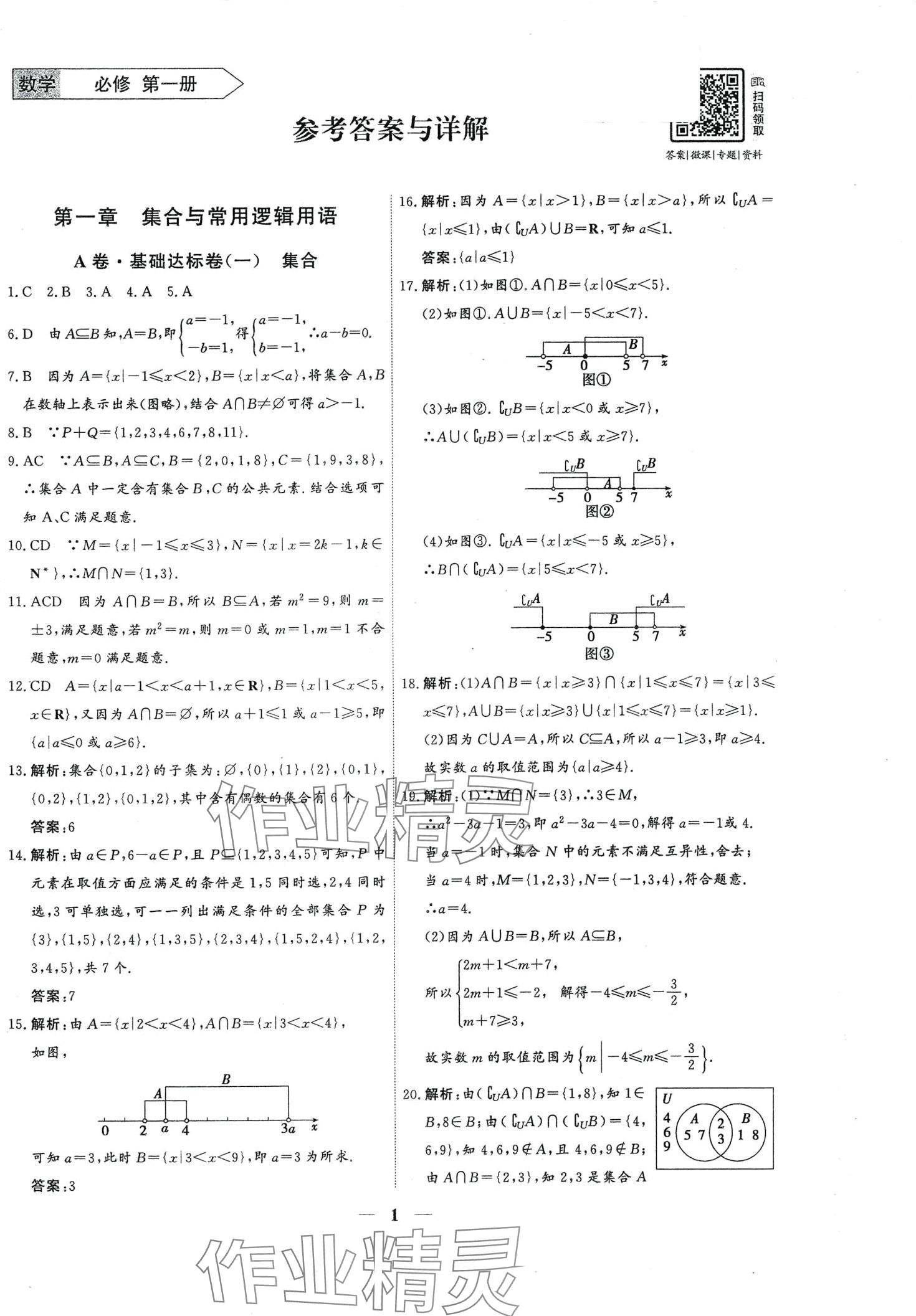 2024年優(yōu)化探究同步分層AB卷高中數(shù)學(xué)必修第一冊人教版 第1頁