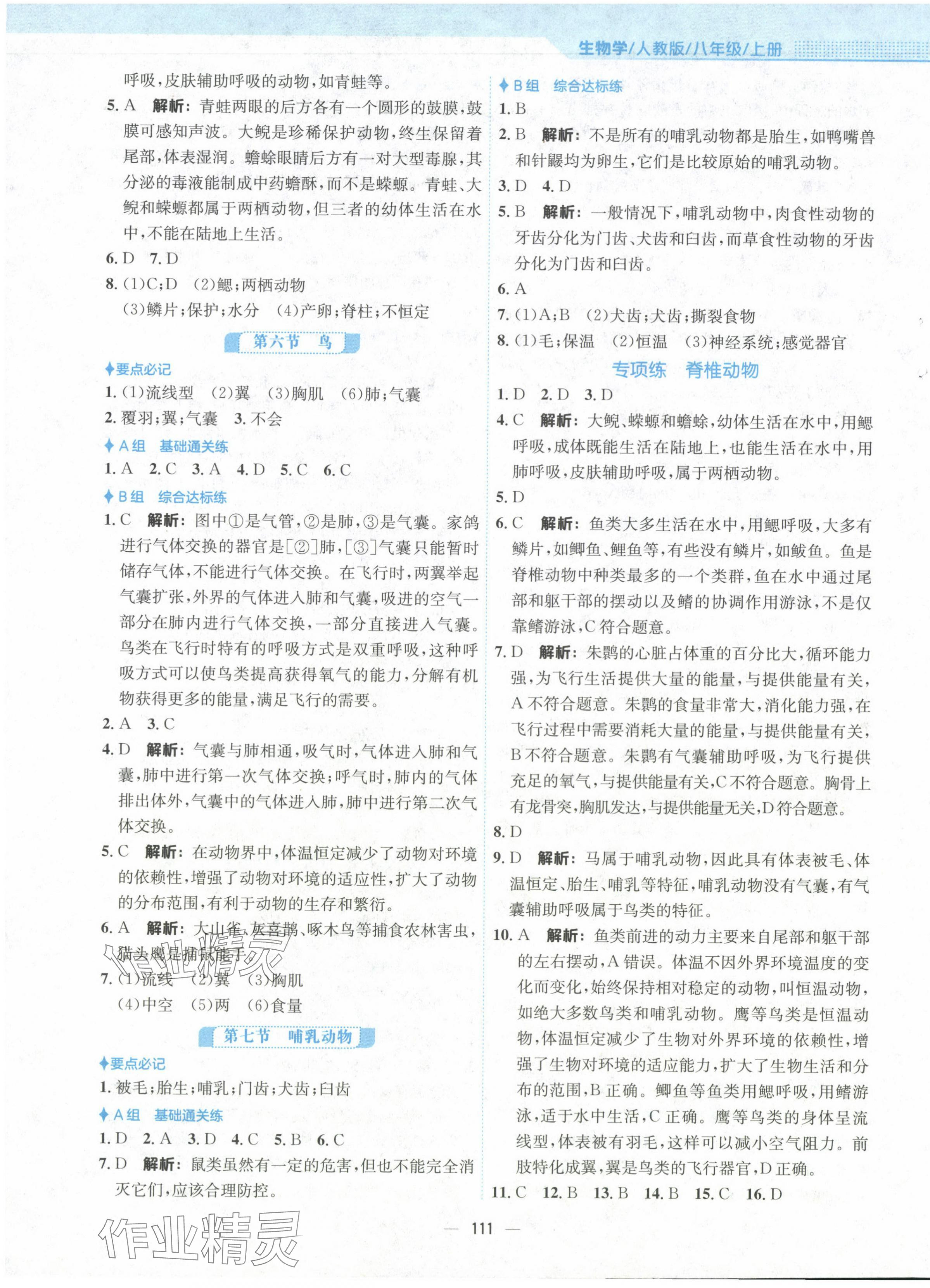 2024年新編基礎(chǔ)訓(xùn)練八年級生物上冊人教版 第3頁