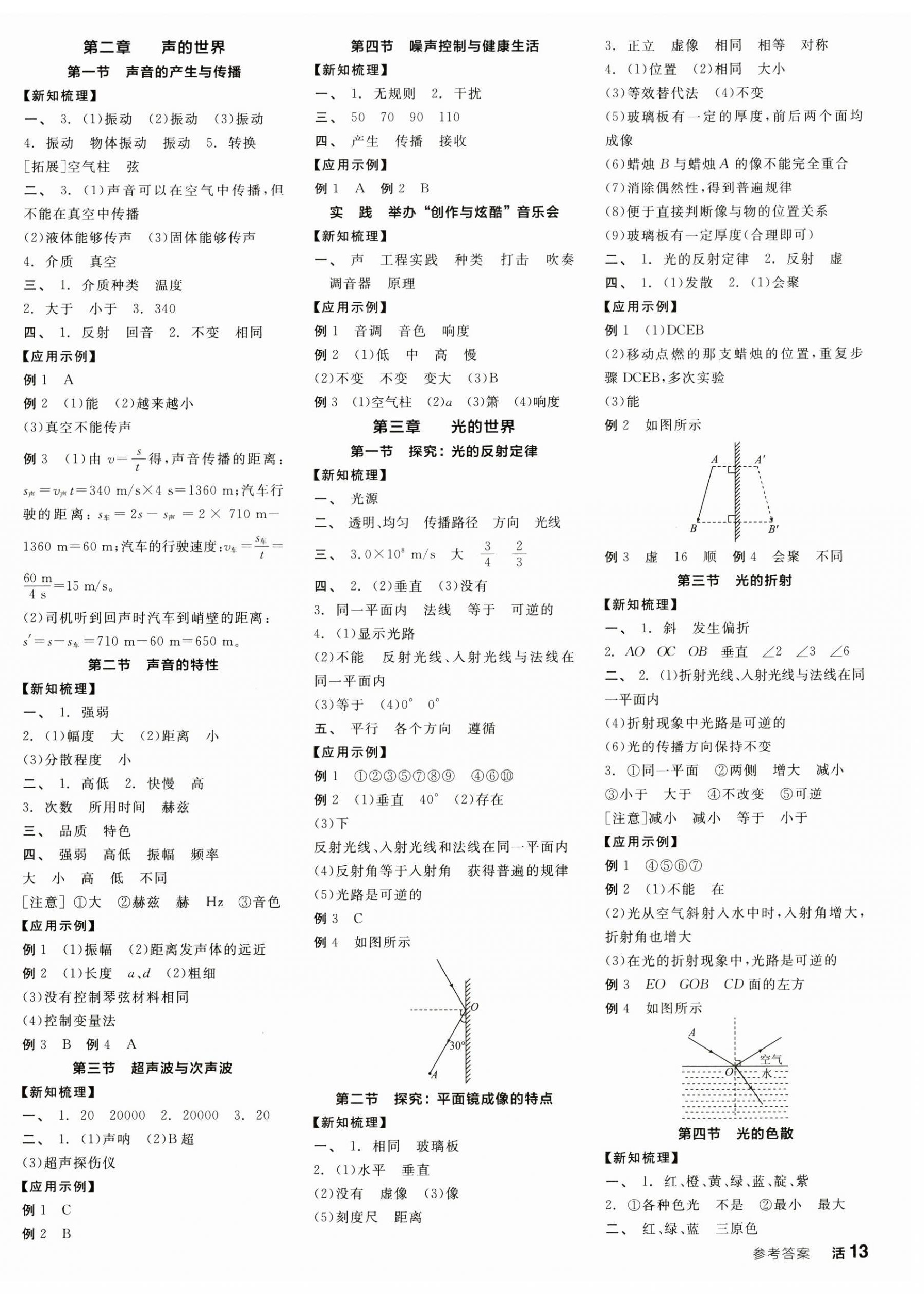 2024年全品学练考八年级物理上册沪科版 第2页