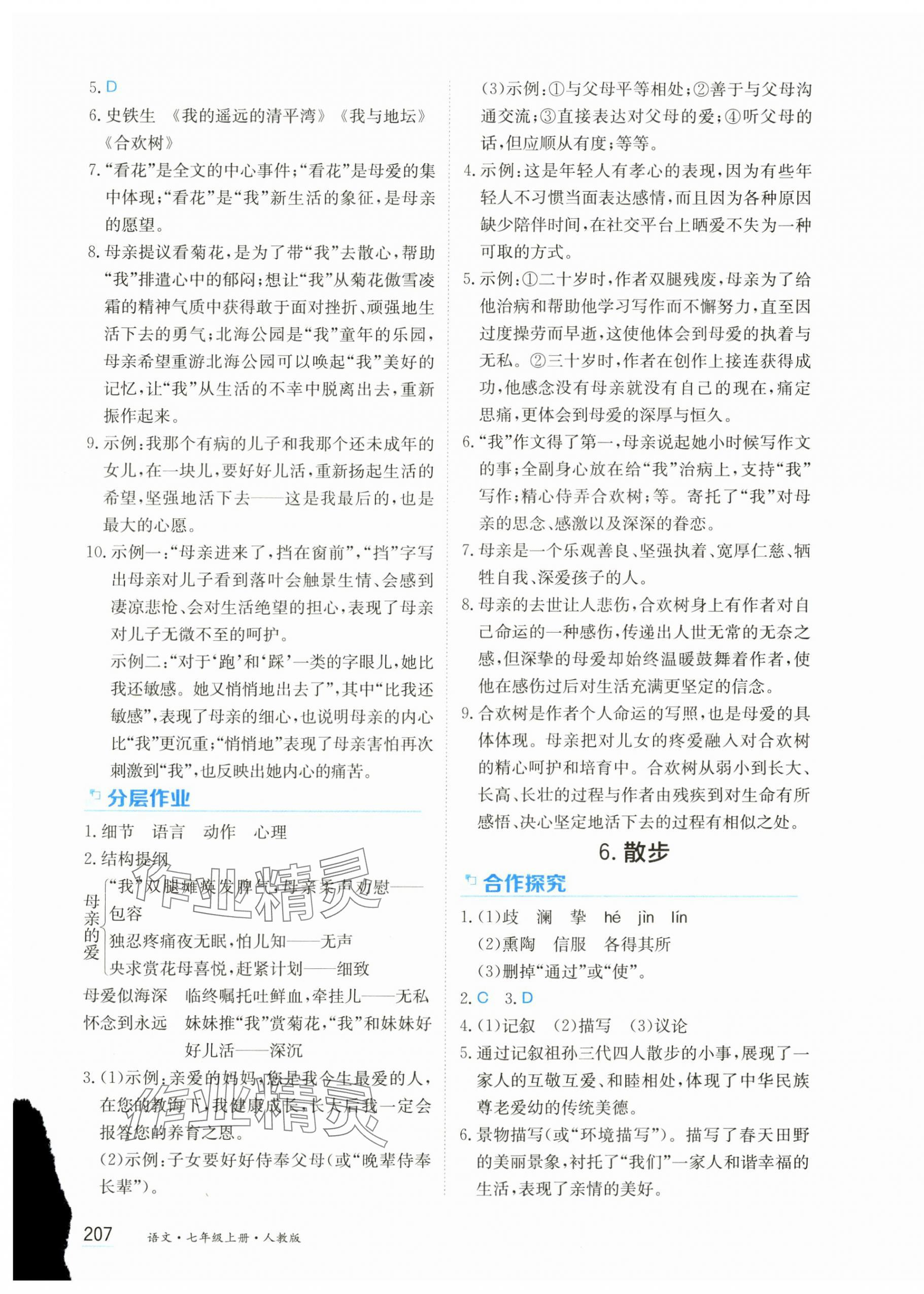 2024年資源與評價黑龍江教育出版社七年級語文上冊人教版 第5頁