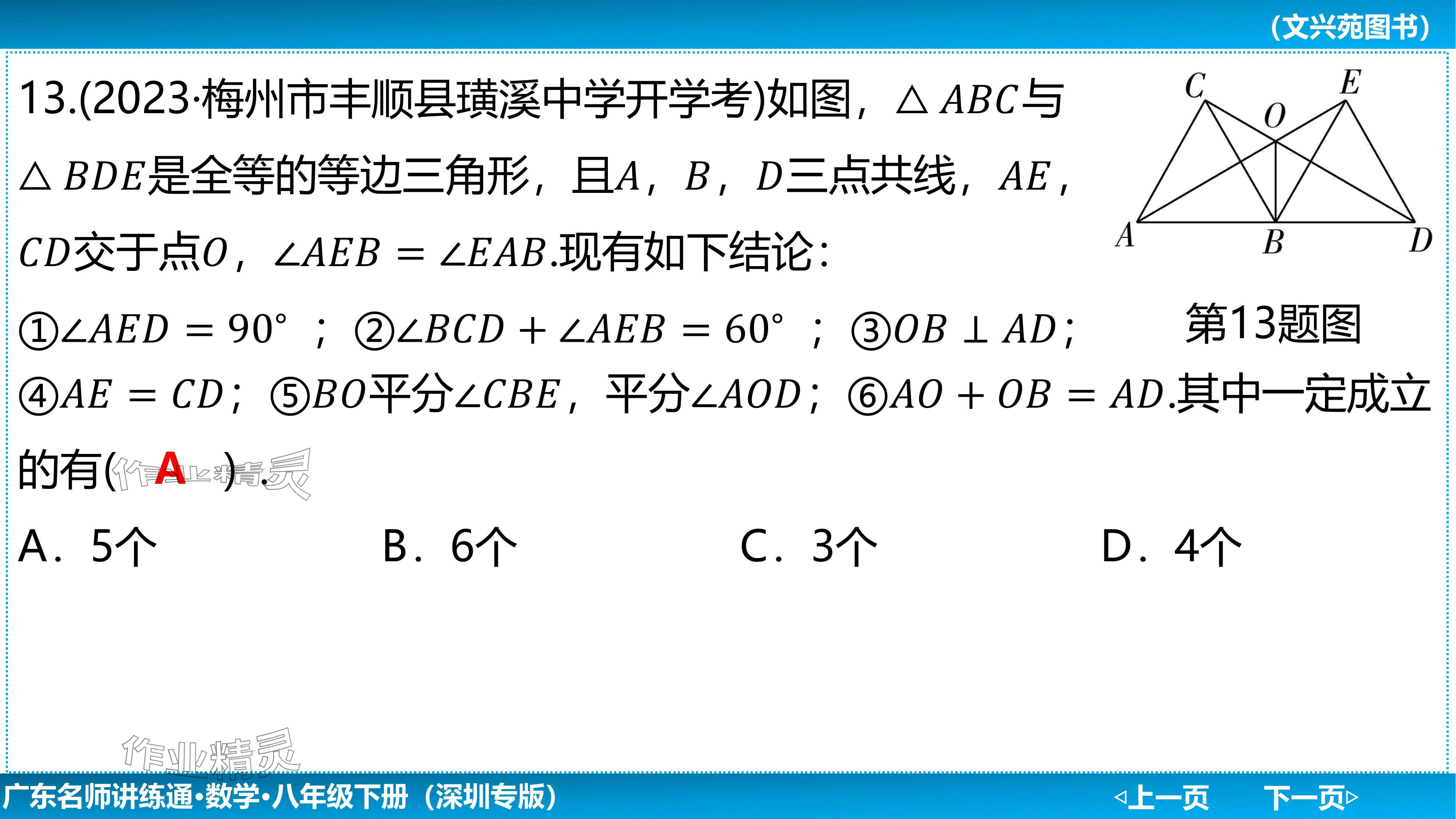 2024年廣東名師講練通八年級數(shù)學下冊北師大版深圳專版基礎(chǔ)版 參考答案第31頁