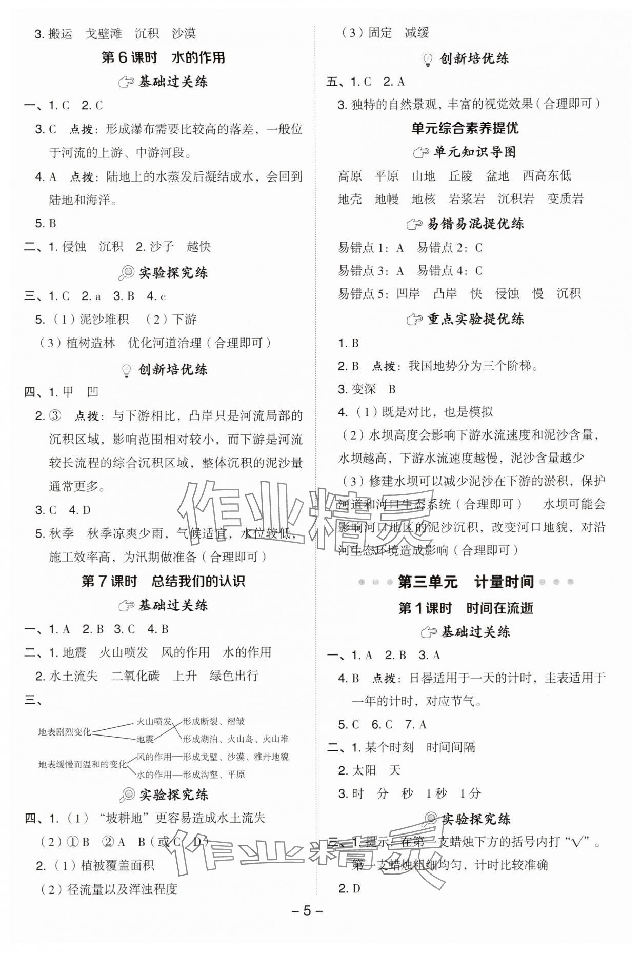 2025年綜合應(yīng)用創(chuàng)新題典中點(diǎn)五年級(jí)科學(xué)上冊(cè)教科版 參考答案第5頁(yè)