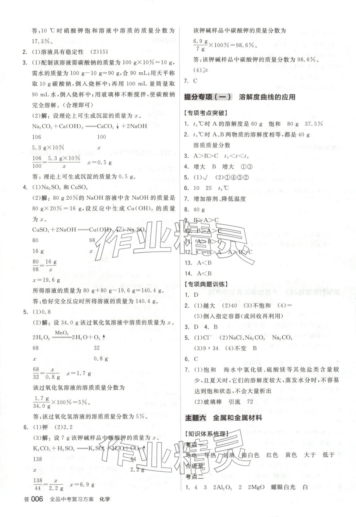 2026年全品中考复习方案化学人教版 第5页