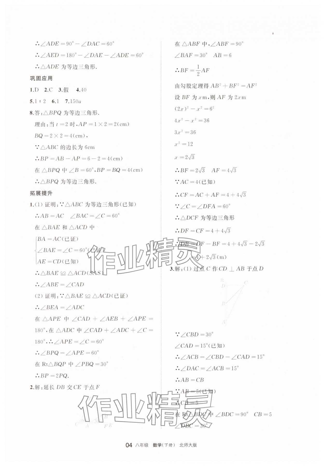 2025年學習之友八年級數(shù)學下冊北師大版 參考答案第4頁