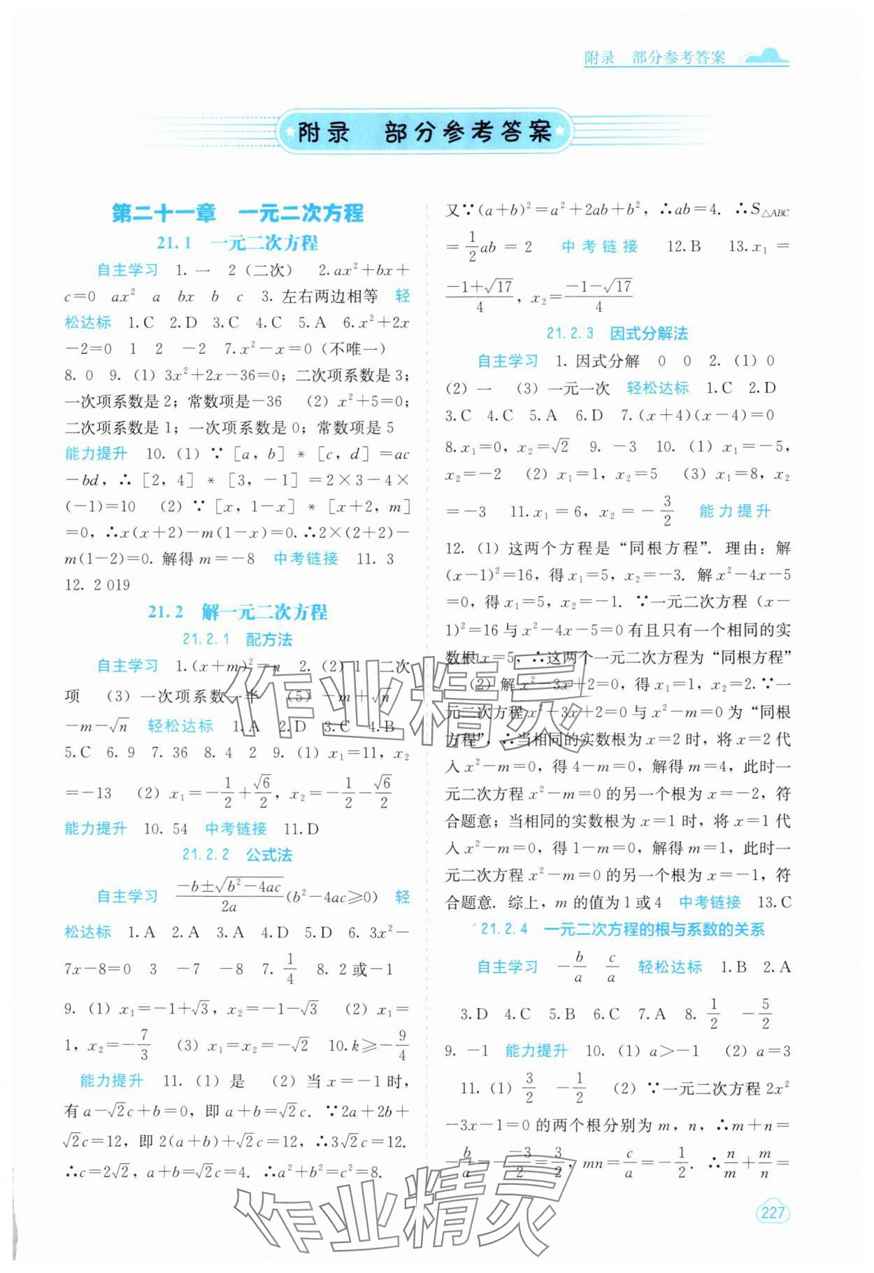 2025年自主学习能力测评九年级数学全一册人教版 第1页