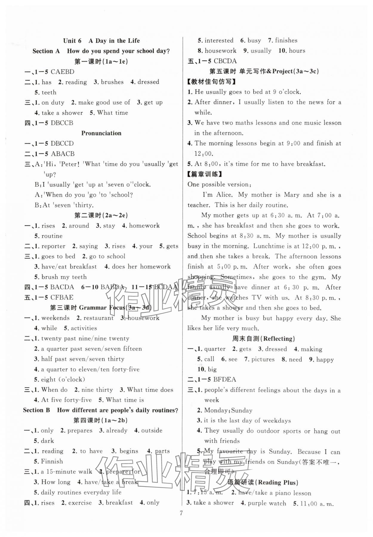 2024年課時(shí)奪冠七年級(jí)英語上冊(cè)人教版河南專版 第7頁