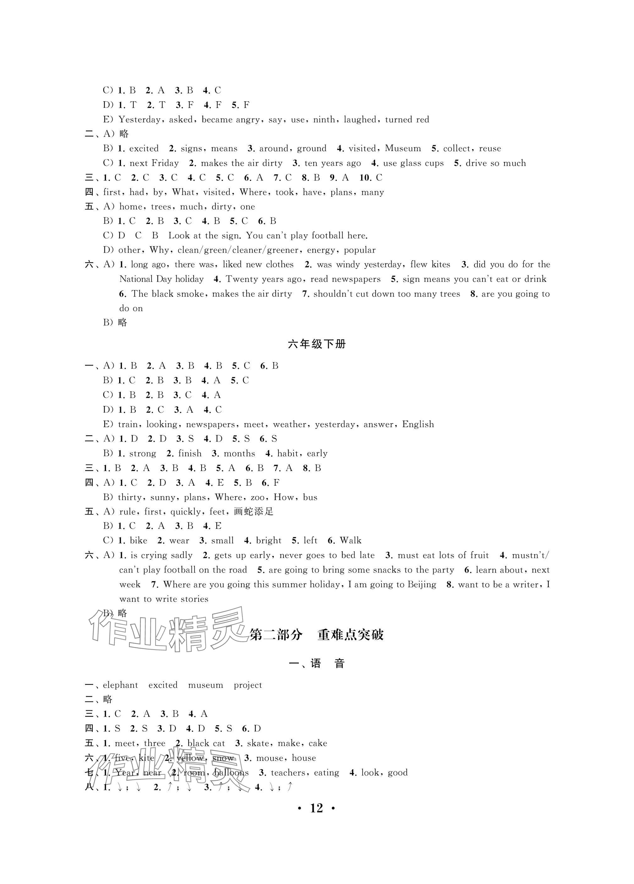 2025年新思維沖刺小升初達(dá)標(biāo)總復(fù)習(xí)英語提升版 參考答案第3頁