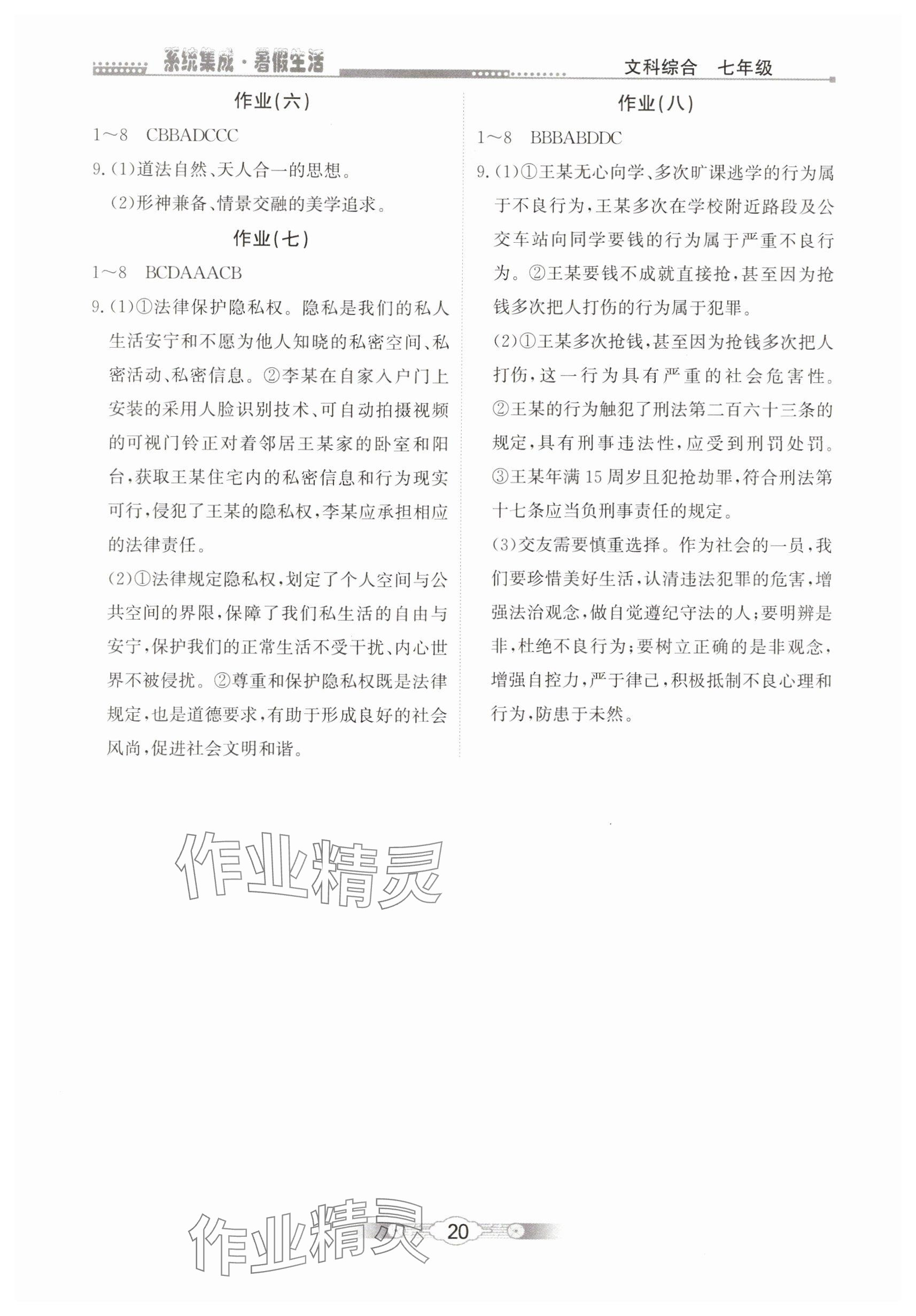 2025年系统集成暑假生活七年级文科综合北京师范大学出版社 第2页