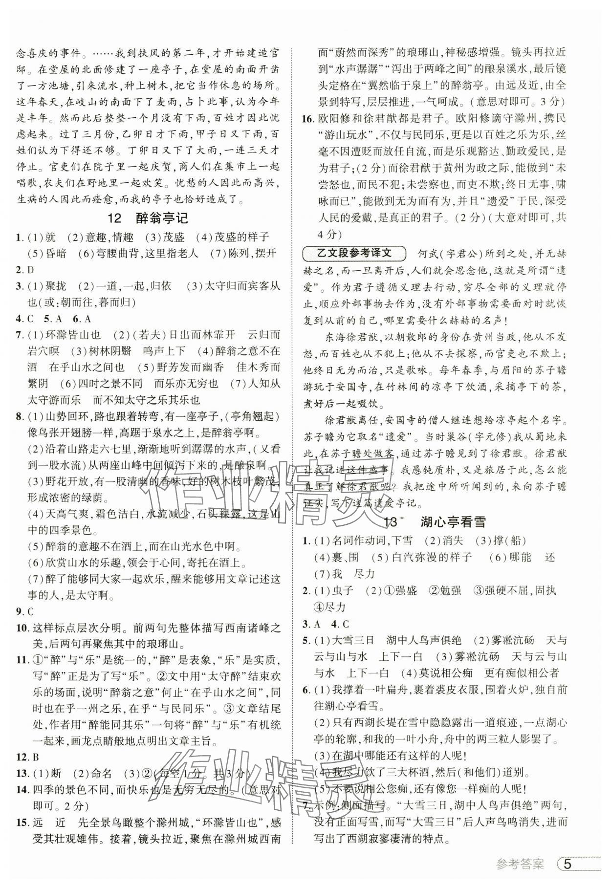 2024年鼎成中考活頁(yè)好題九年級(jí)語(yǔ)文全一冊(cè)人教版河南專(zhuān)版 參考答案第5頁(yè)