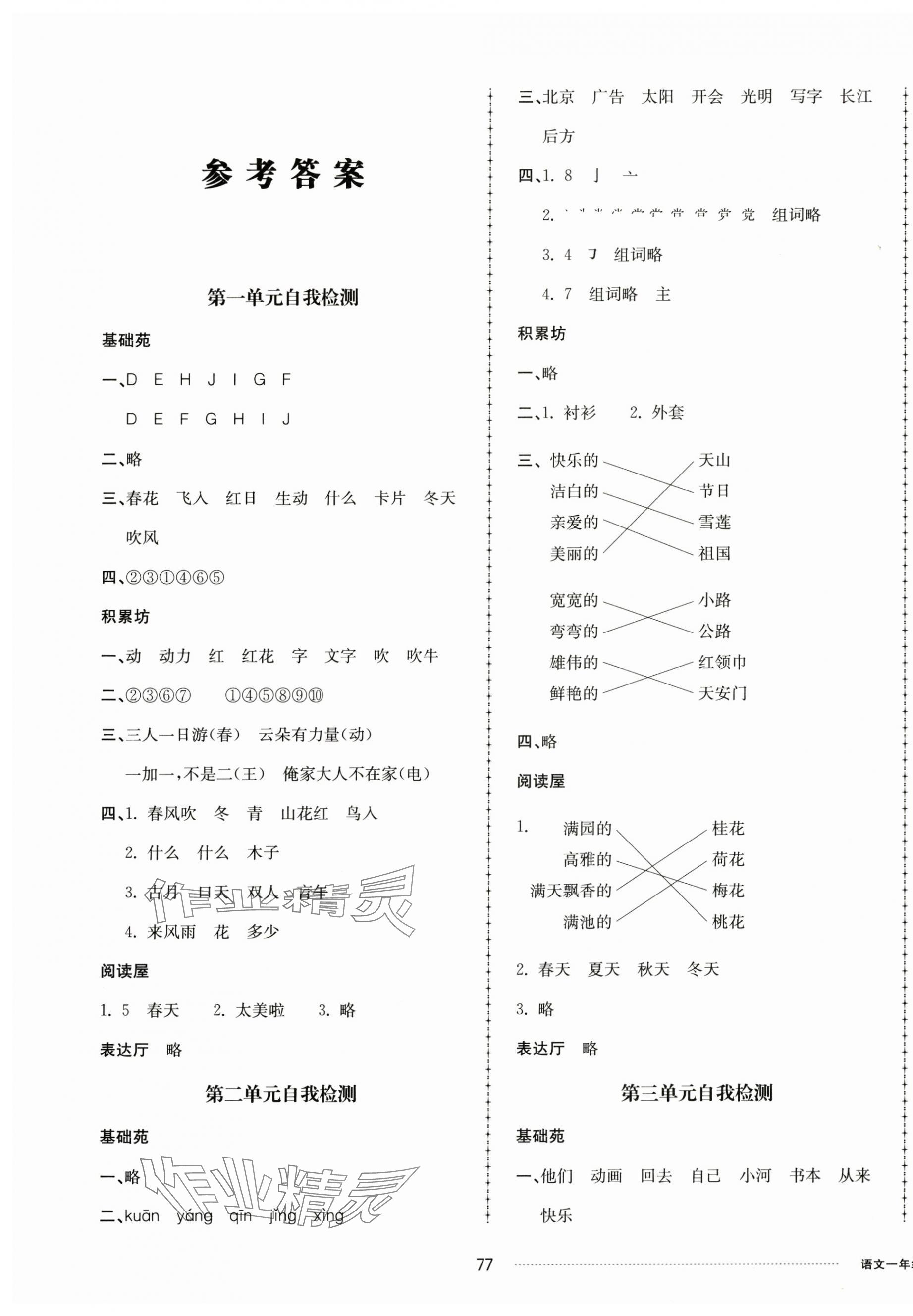 2025年同步練習冊配套單元自測卷一年級語文下冊人教版 第1頁