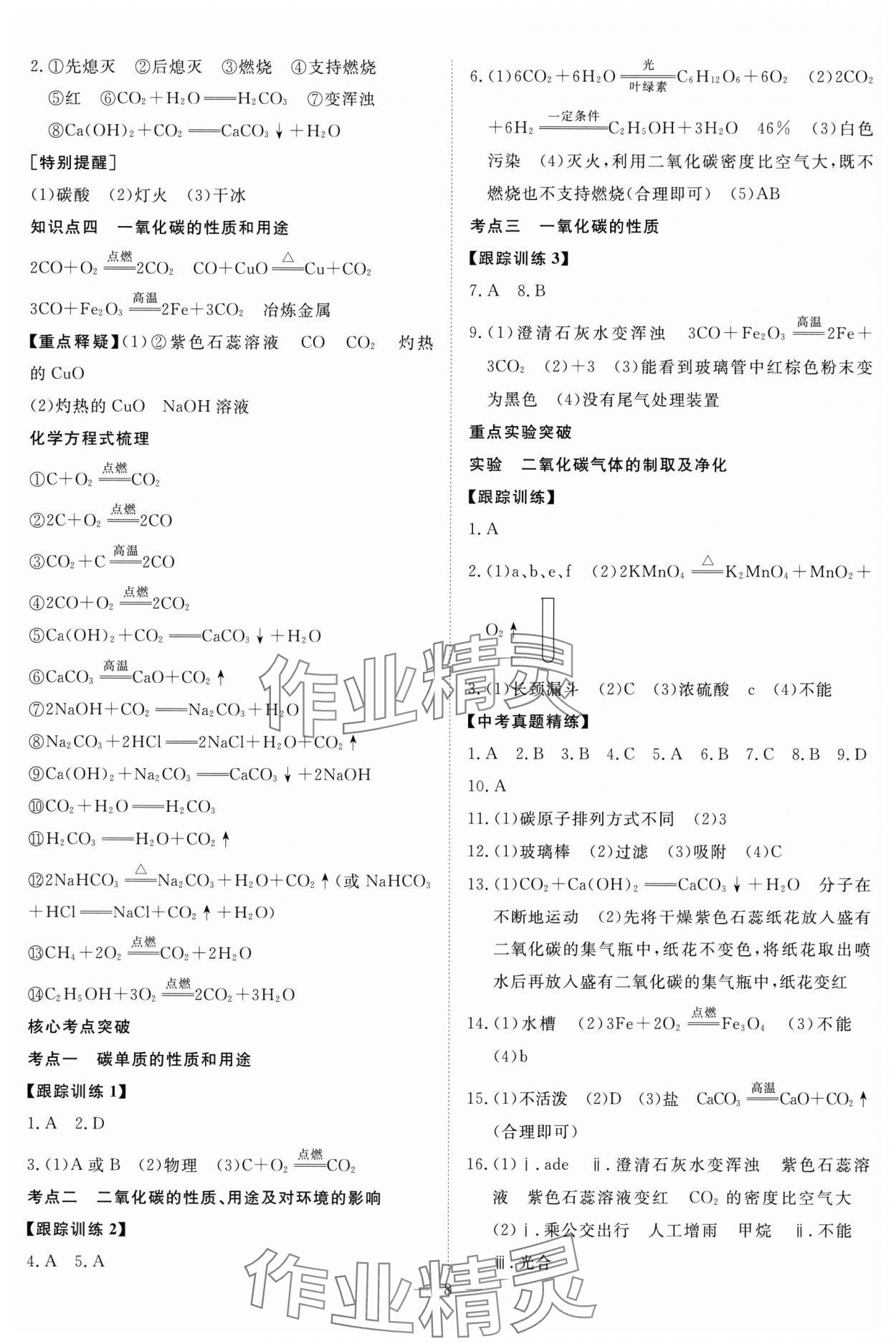 2025年高效備考化學(xué) 參考答案第8頁