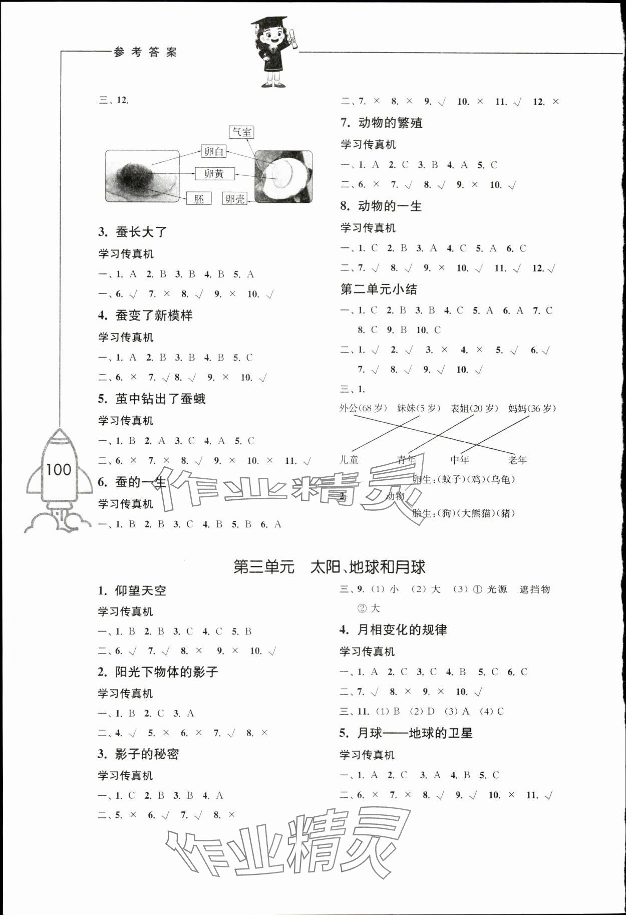 2024年小学科学习作三年级下册教科版 参考答案第2页