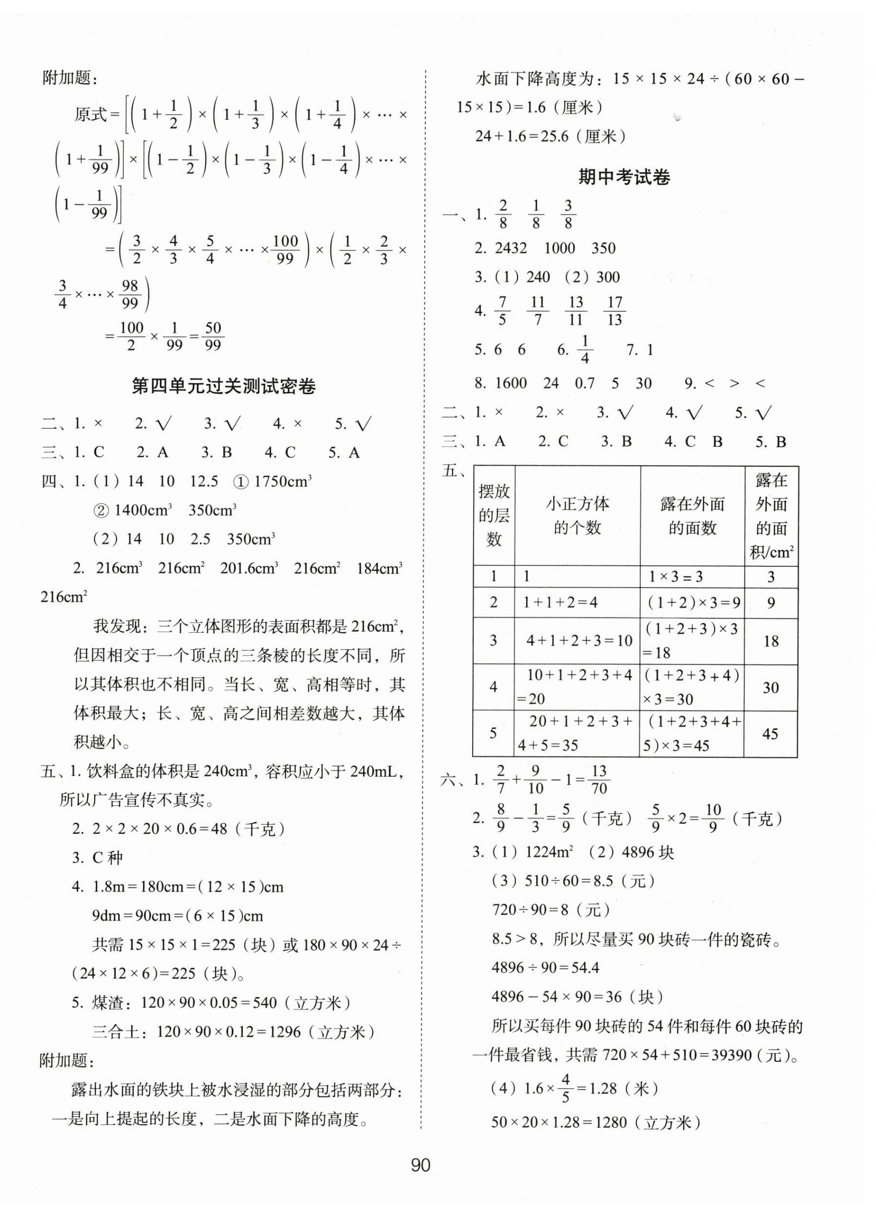2025年期末沖刺100分完全試卷五年級數(shù)學(xué)下冊北師大版 第2頁