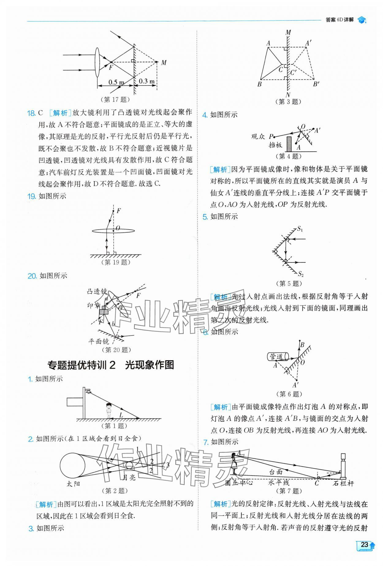 2024年实验班提优训练八年级物理上册苏科版 参考答案第23页