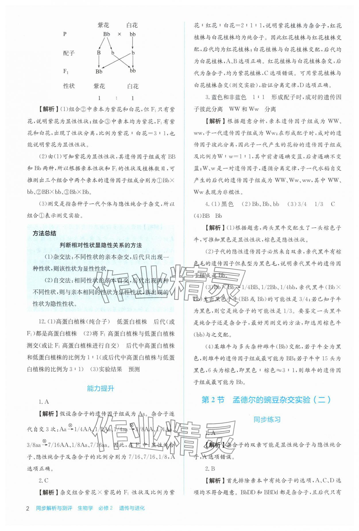 2025年人教金學典同步解析與測評高中生物必修2人教版 第2頁
