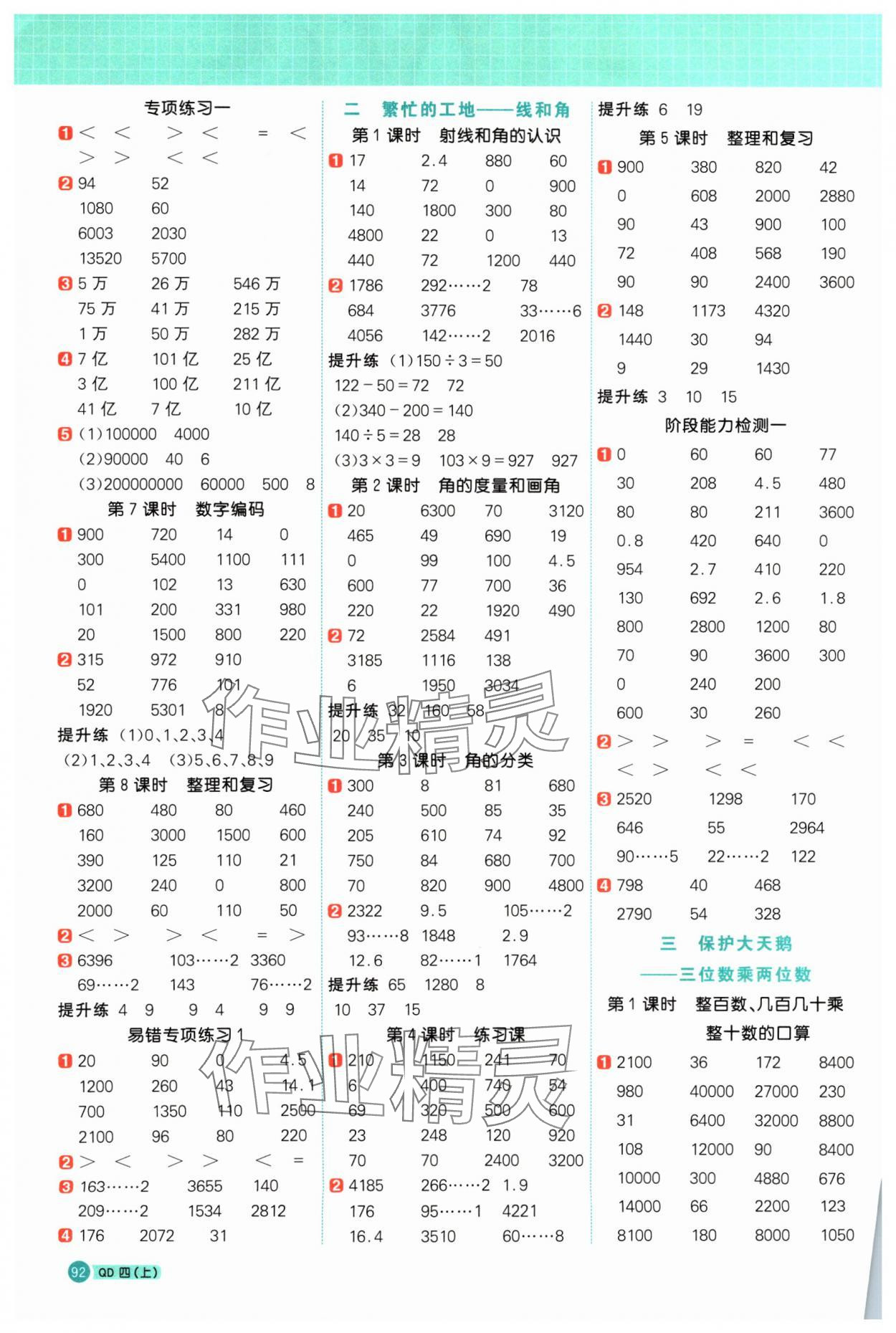 2024年陽(yáng)光同學(xué)計(jì)算小達(dá)人四年級(jí)數(shù)學(xué)上冊(cè)青島版 第2頁(yè)