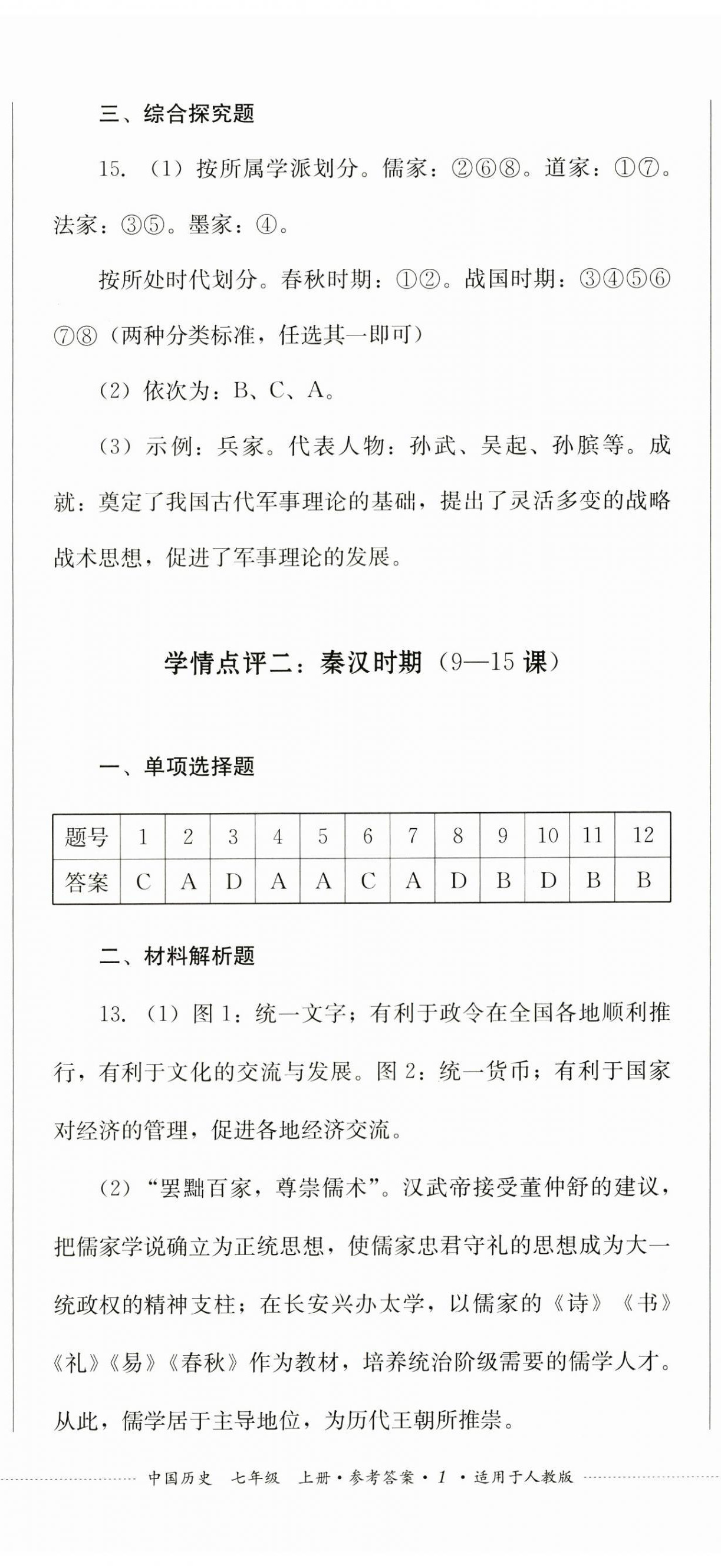 2023年學(xué)情點(diǎn)評(píng)四川教育出版社七年級(jí)歷史上冊(cè)人教版 第2頁(yè)