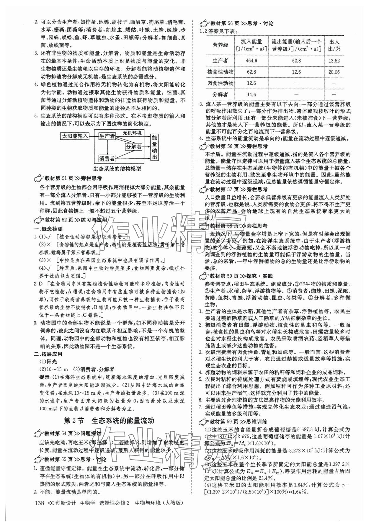 2025年創新設計高中生物選擇性必修2人教版 參考答案第5頁
