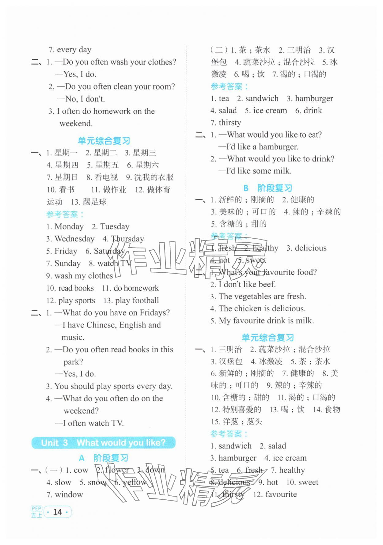 2023年陽光同學(xué)默寫小達(dá)人五年級(jí)英語上冊(cè)人教版 第2頁