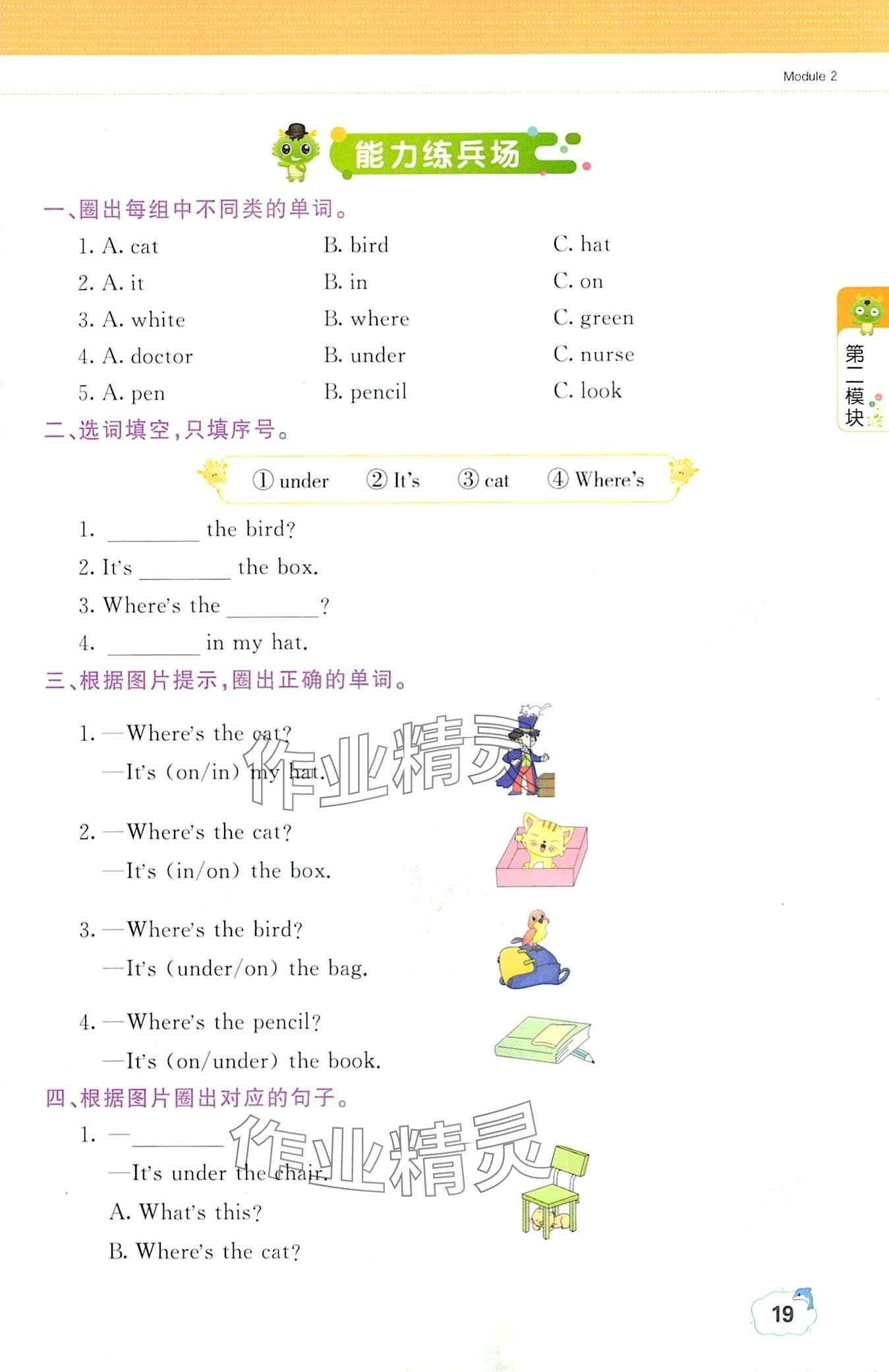 2024年教材课本一年级英语下册外研版一年级起&nbsp;第19页