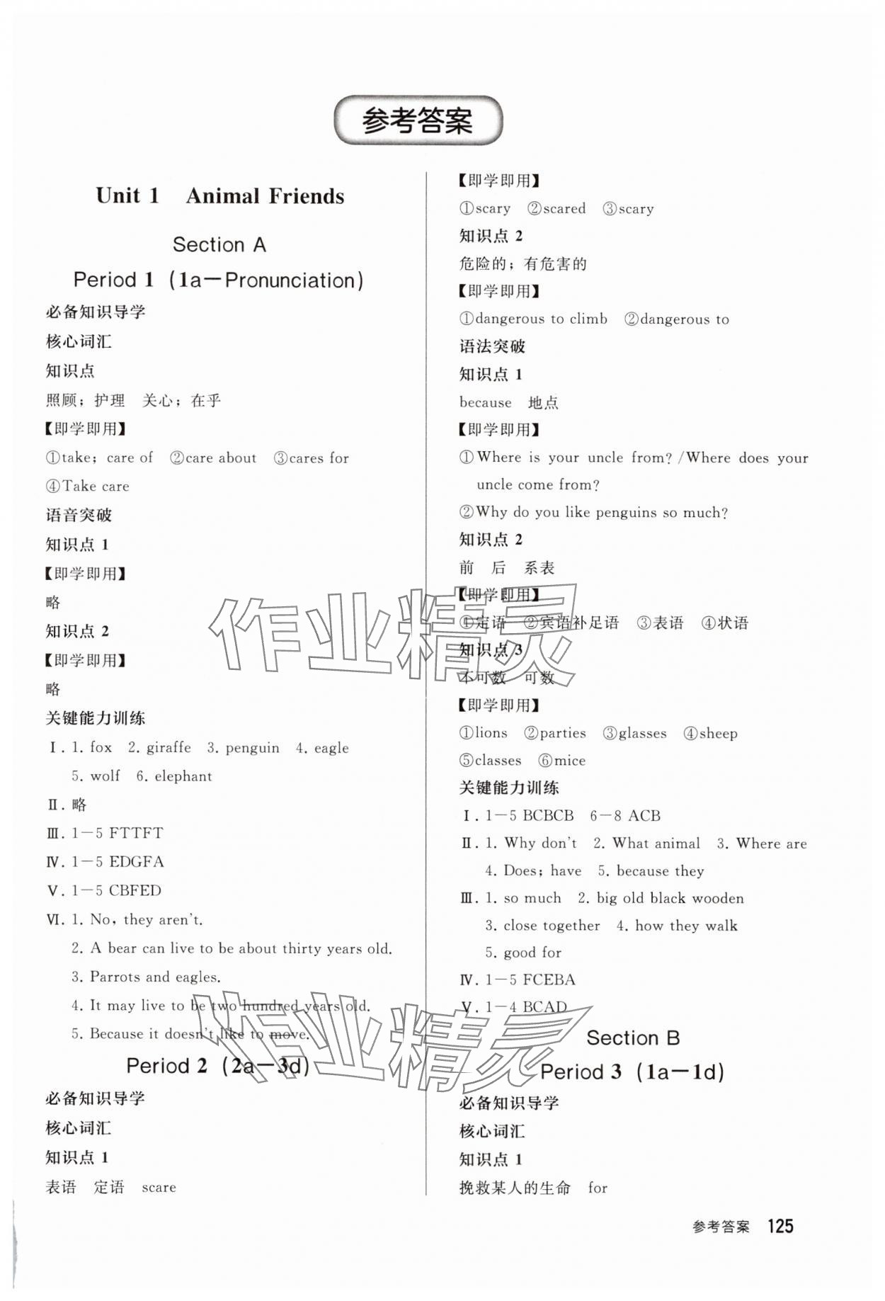 2025年同步练习册人民教育出版社七年级英语下册人教版山东专版 第1页