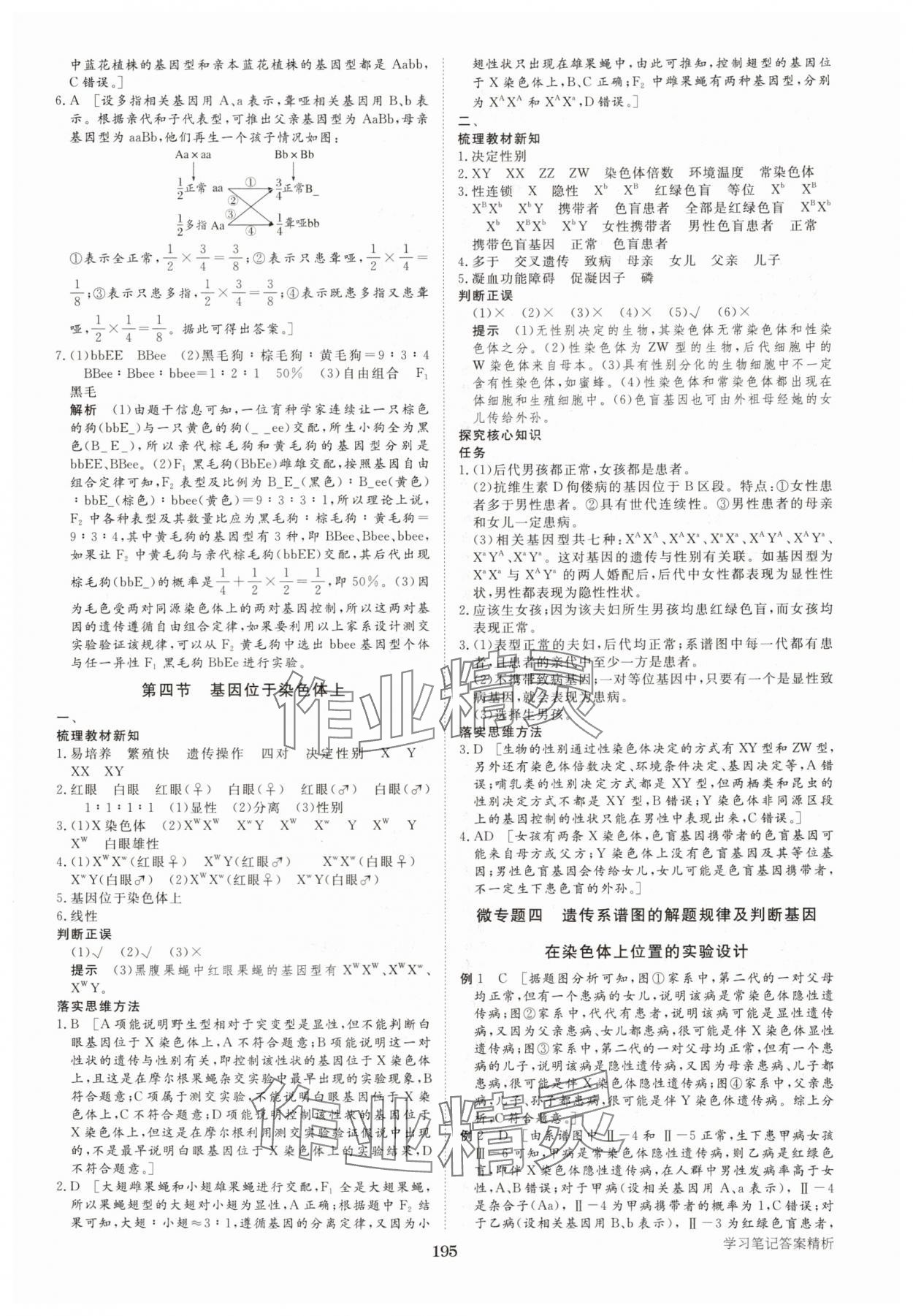 2025年步步高學習筆記高中生物必修2蘇教版 參考答案第6頁