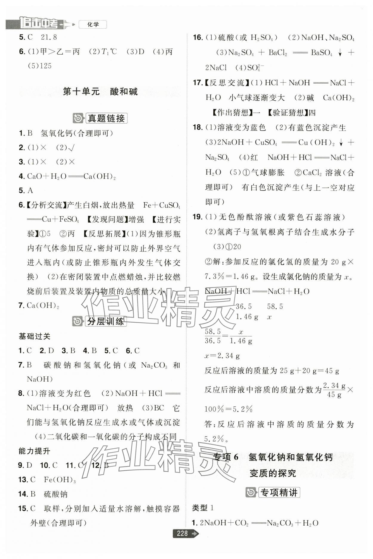 2024年追擊中考化學江西專版 參考答案第8頁