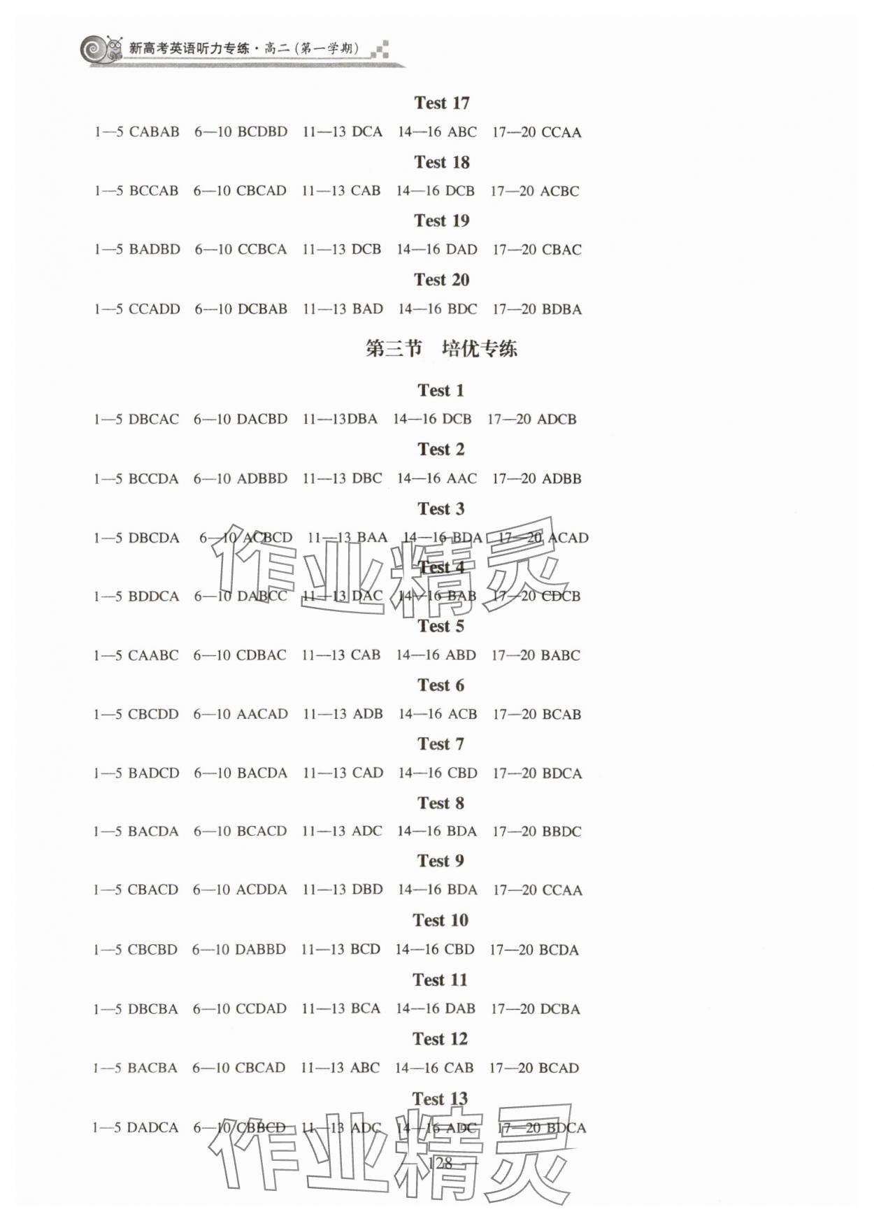 2023年新高考英語(yǔ)聽(tīng)力專(zhuān)練高三人教版54制 第14頁(yè)