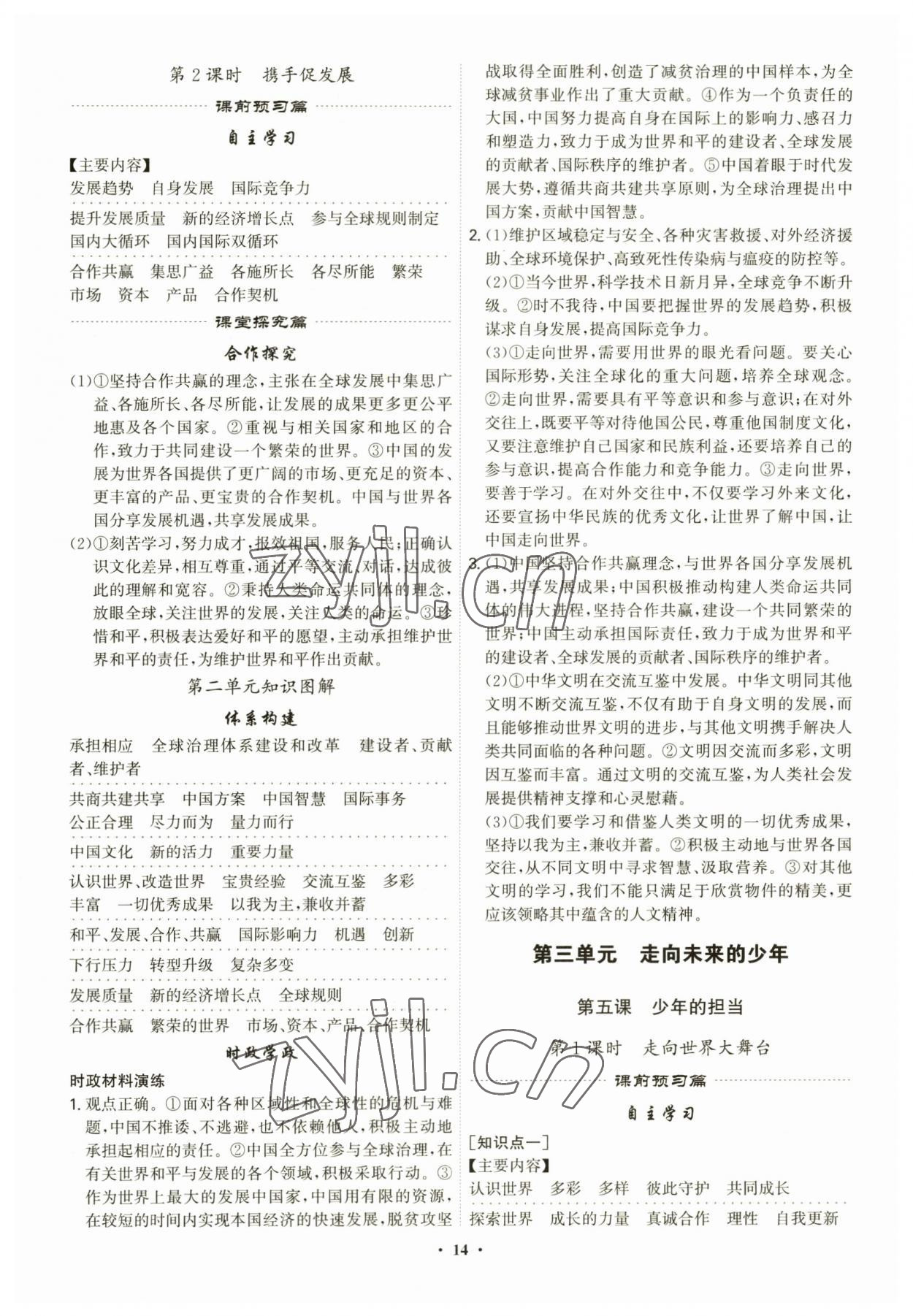 2023年精準(zhǔn)同步九年級(jí)道德與法治全一冊(cè)人教版廣州專版 第14頁(yè)